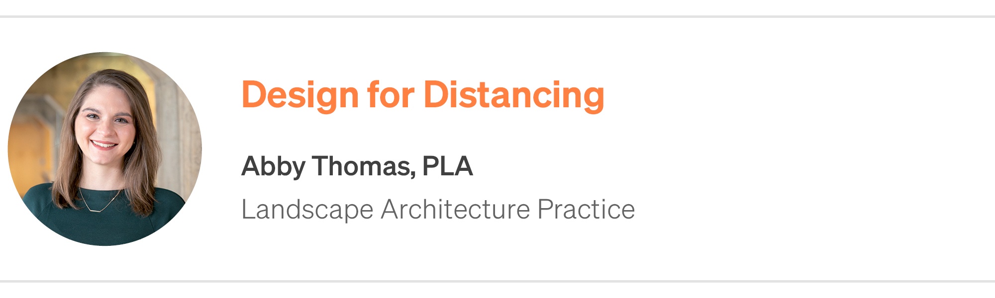 Abby Thomas Designing for Distance