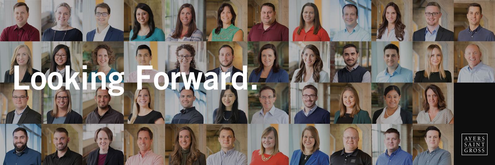 A collage featuring images of promoted employees