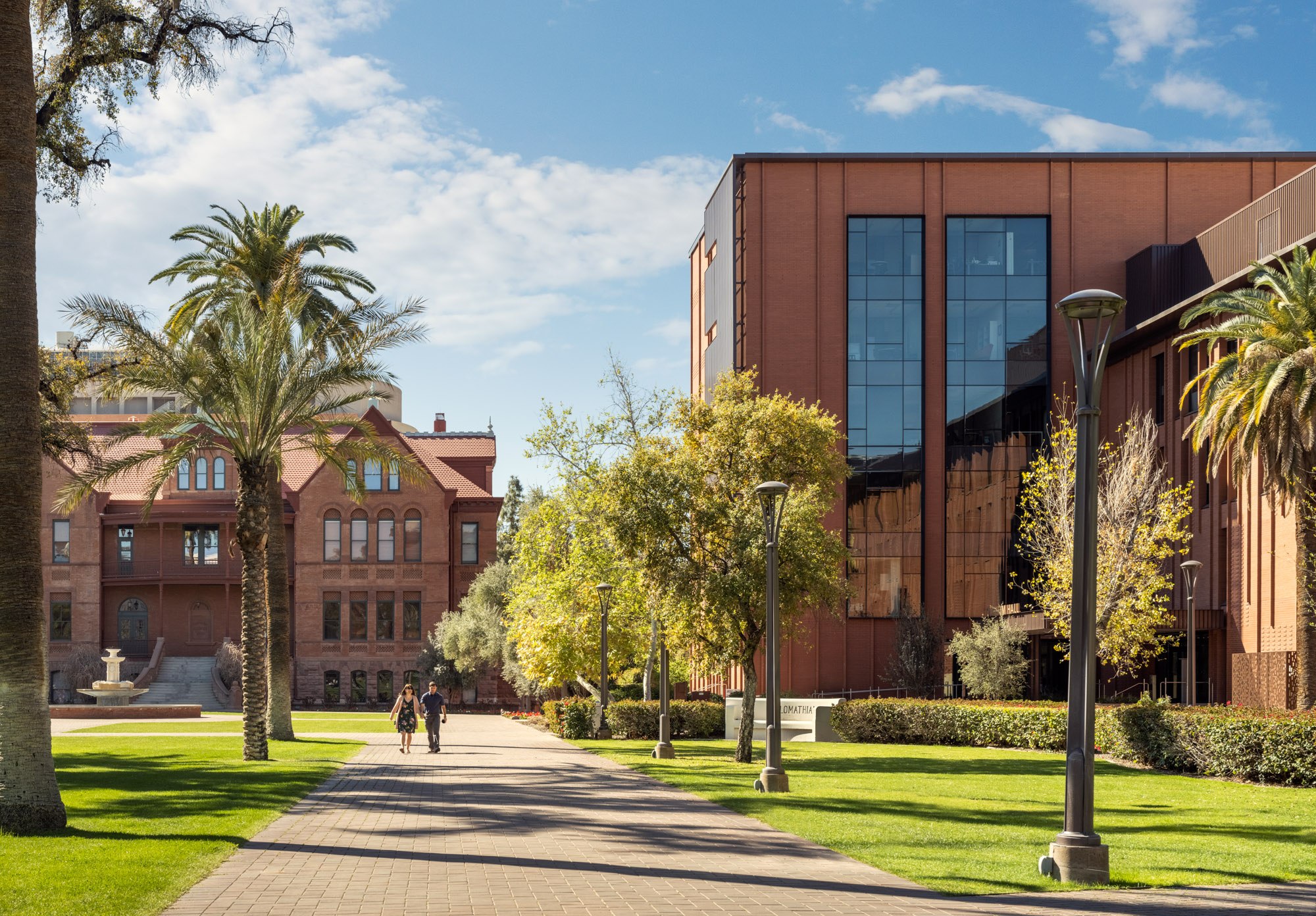 North elevation of tower facing south towards Old Main on Alumni Lawn at Arizona State University