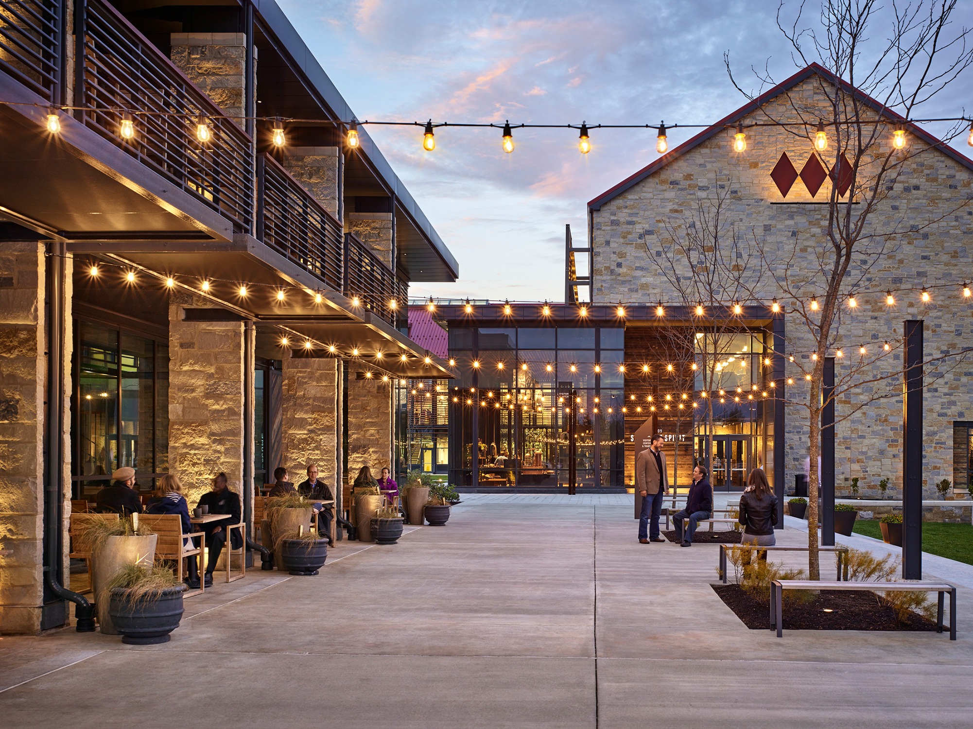 Open plaza at Sagamore Spirit Distillery