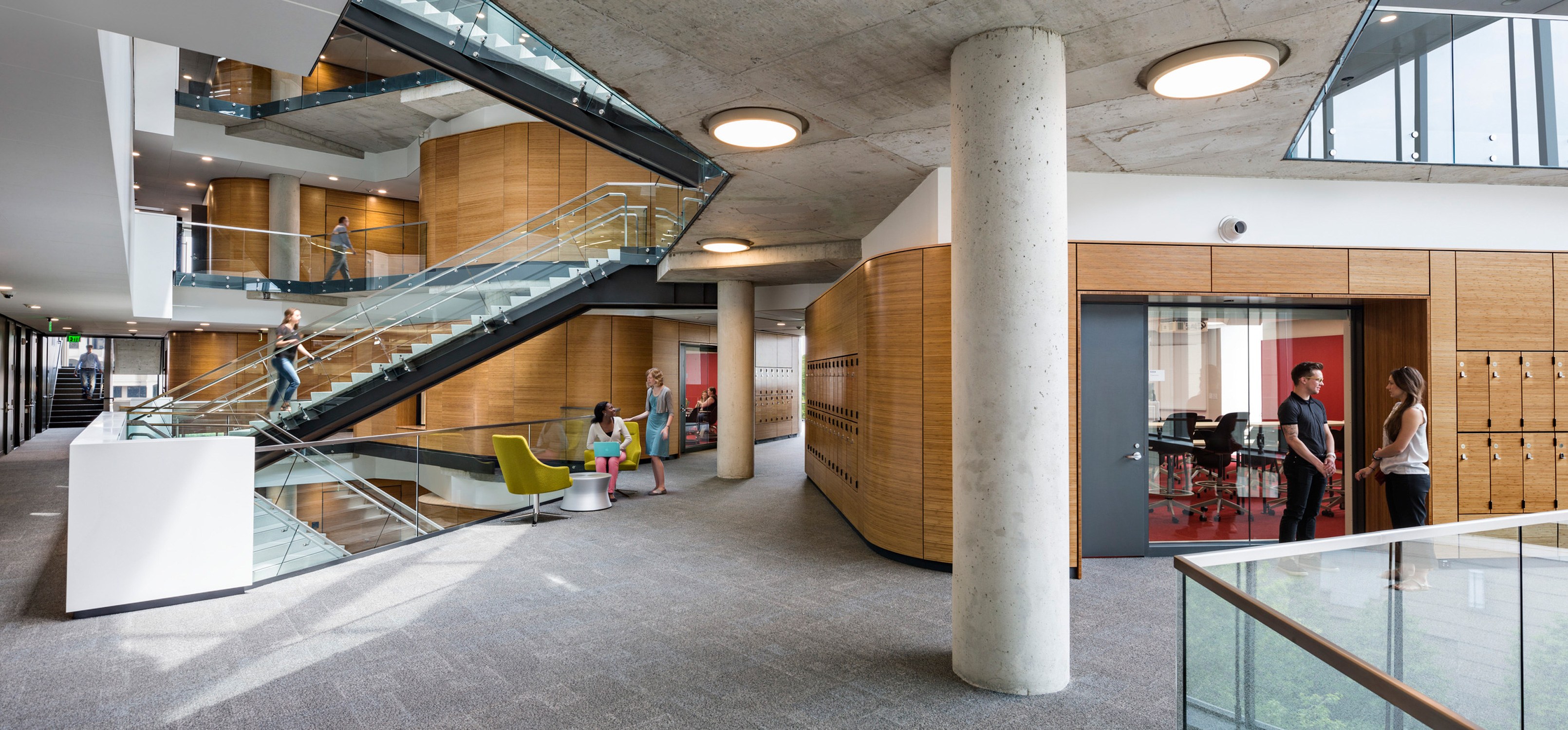Central atrium of the Milken School of Public Health at The George Washington University