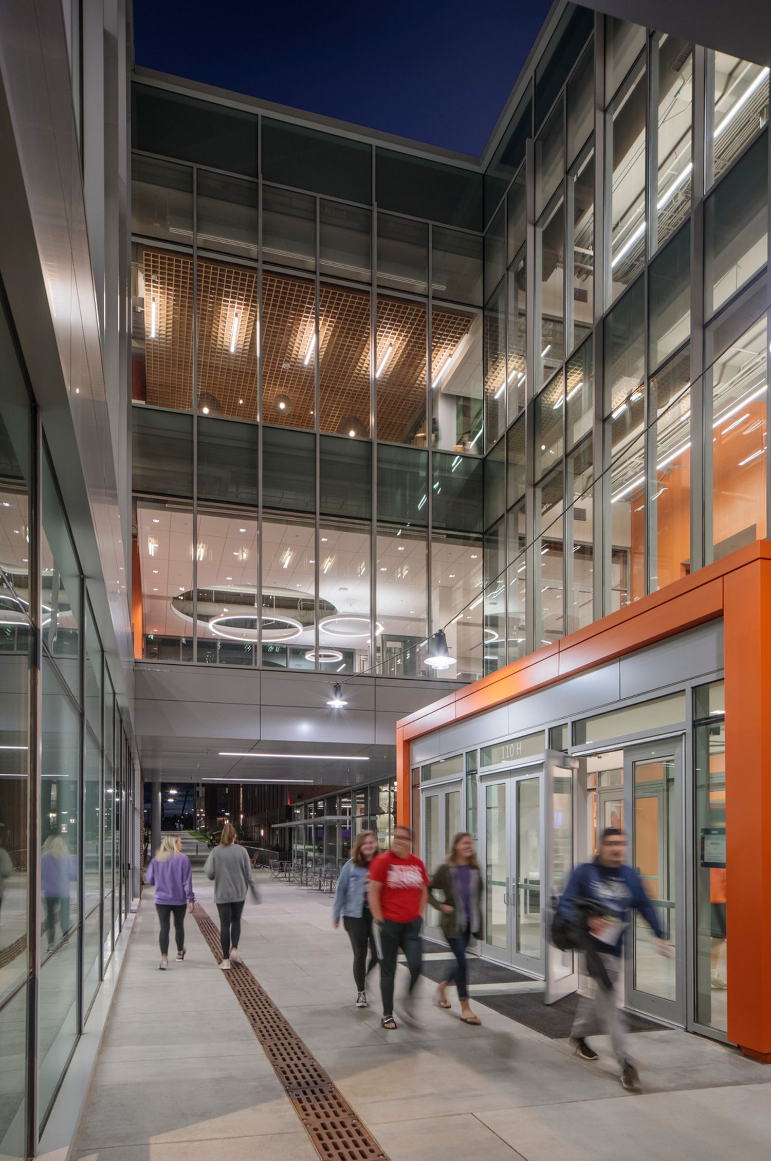 Indoor-outdoor atrium and entrance at Clemson University’s The Hub