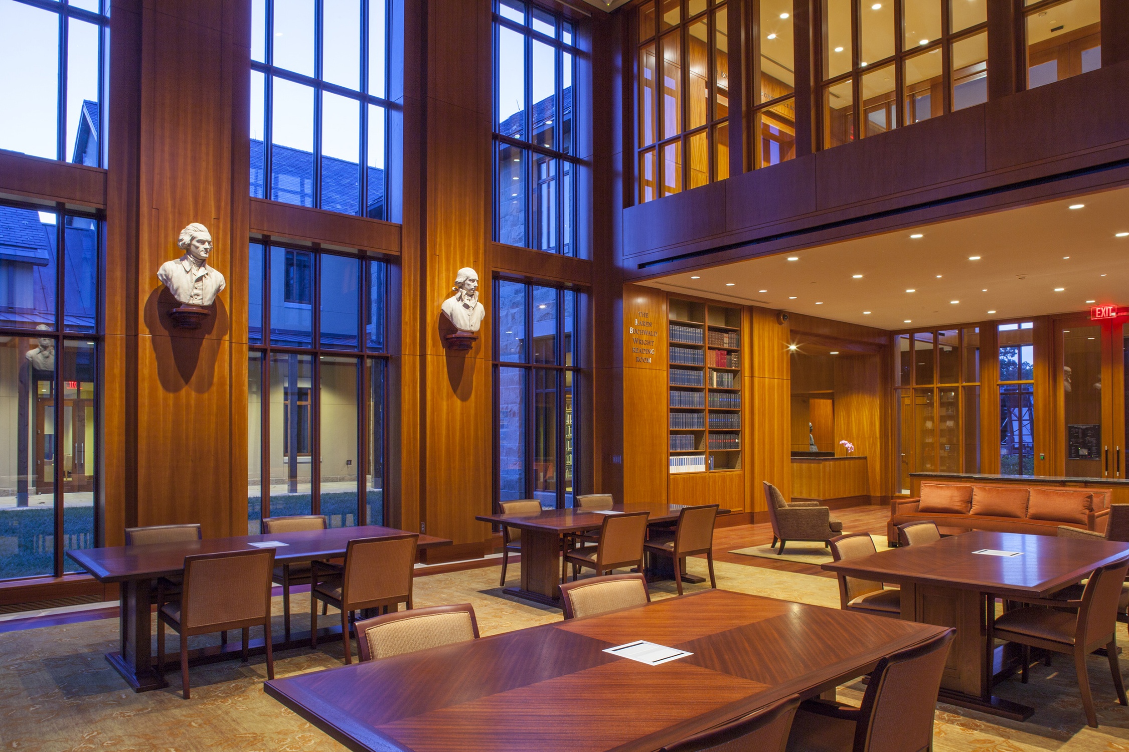 The reading room at the National Library for the Study of George Washington