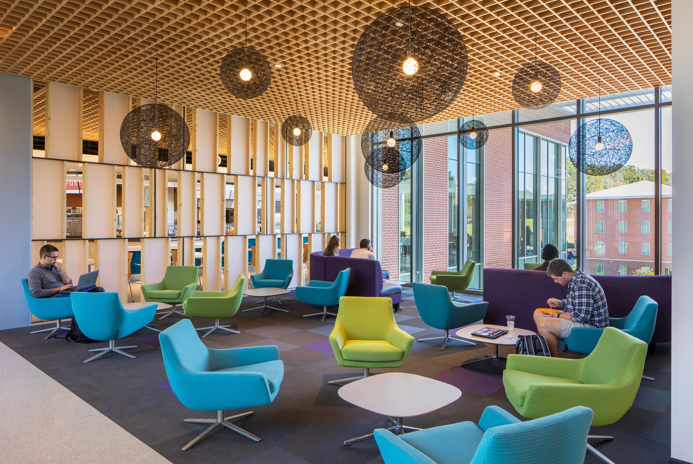 Study area in the dining level of the Hub at Clemson University