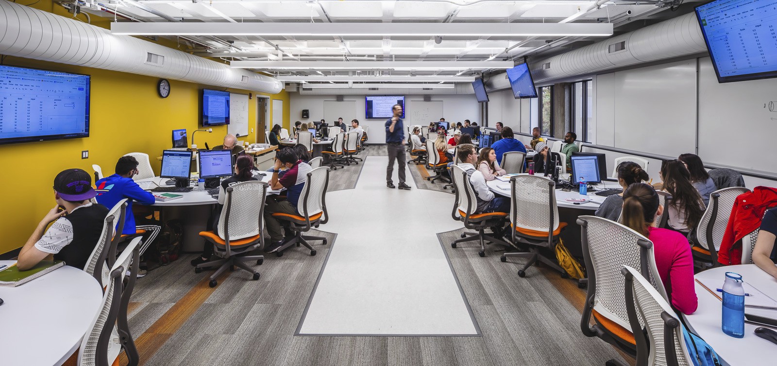 Active learning classroom in the Integrated Sciences Building at Kent State University