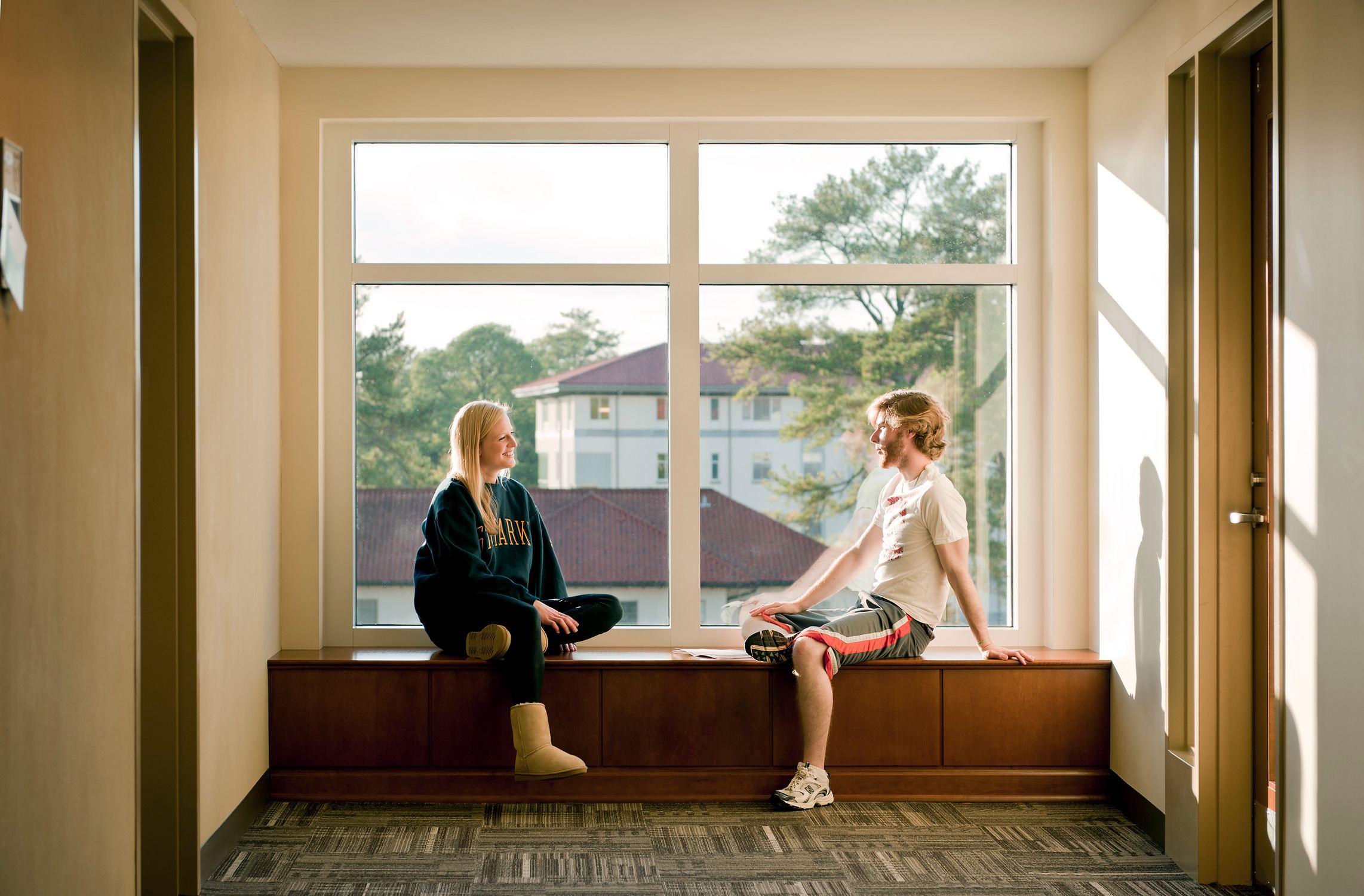 Hallway study nook in Longstreet-Means Hall at Emory University