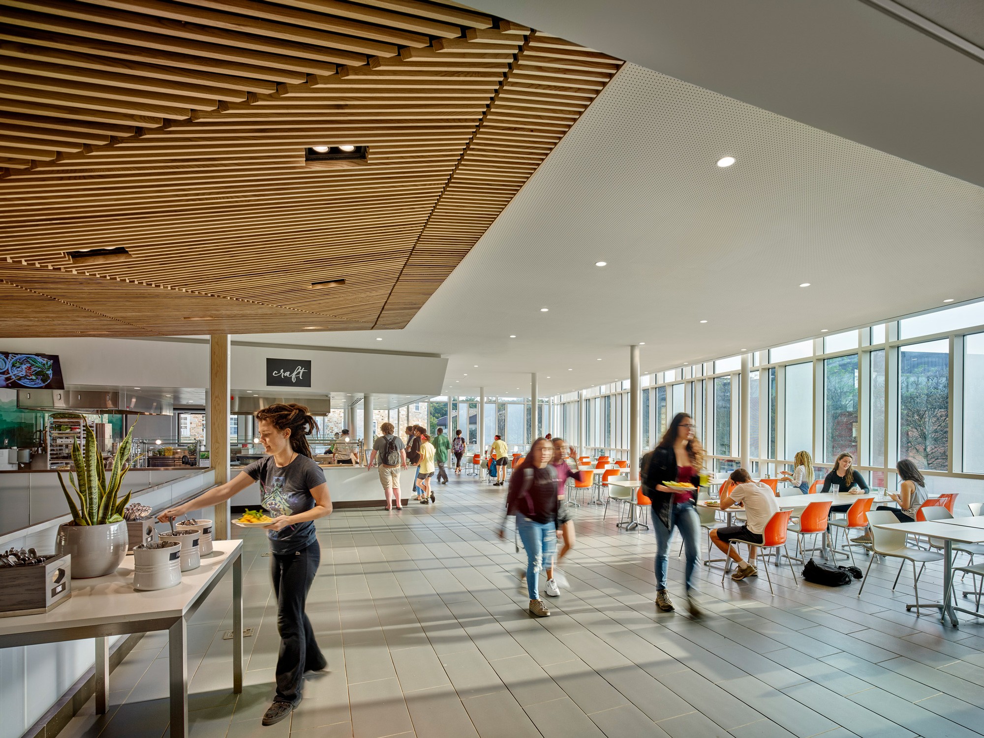 Traditional dining service in Mary Fisher Hall at Goucher College