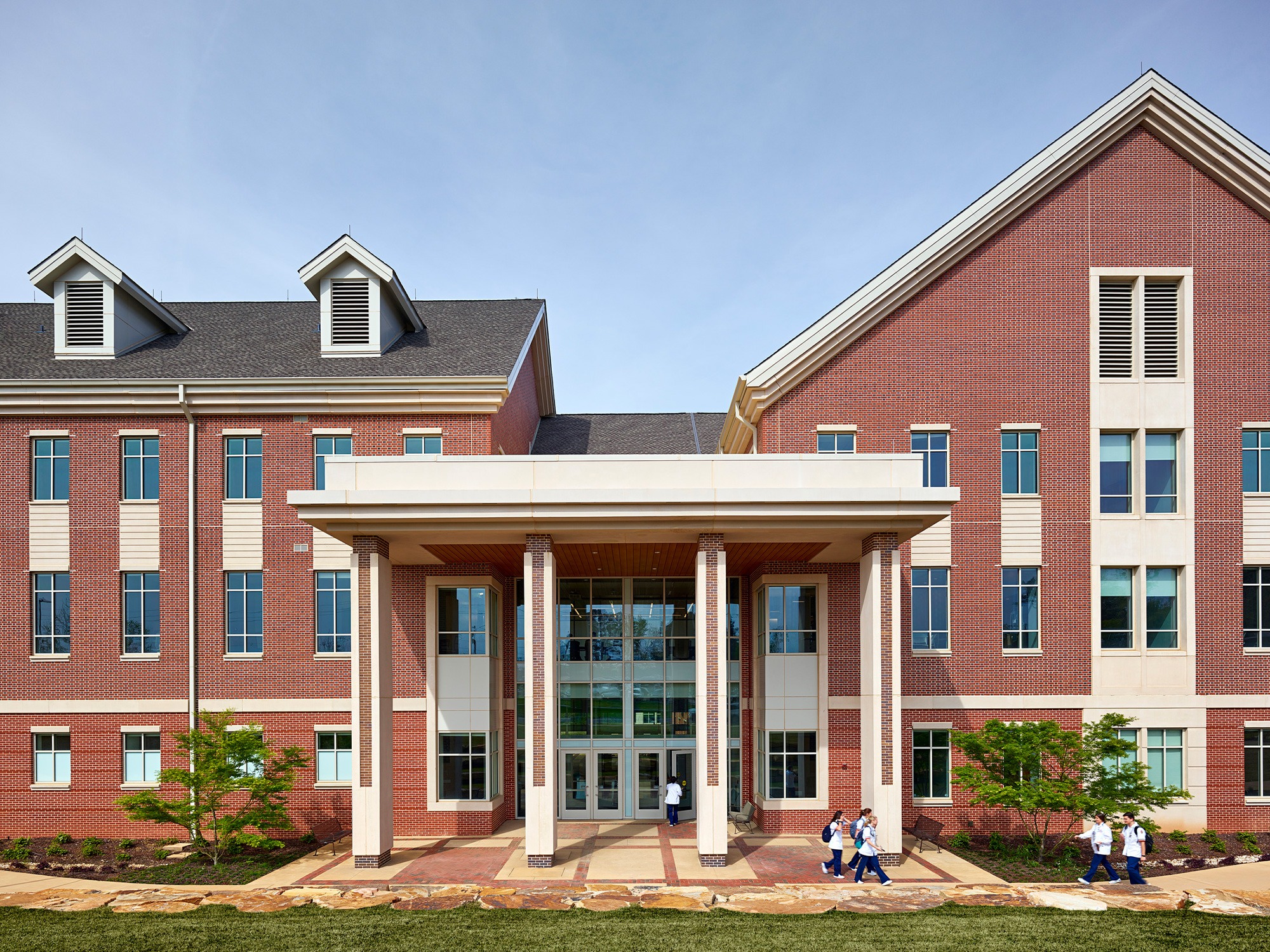 The Georgian-inspired building fits the vernacular of other buildings on campus