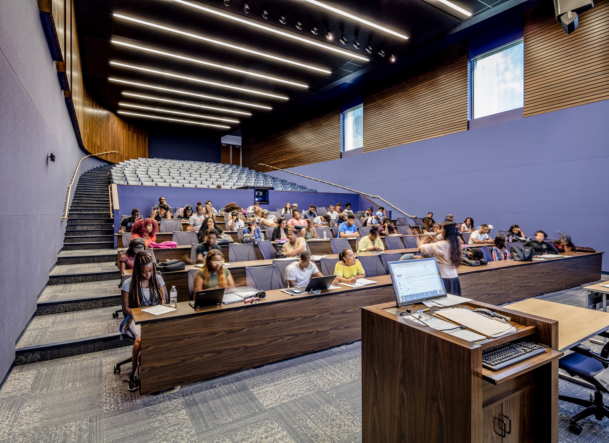 Tiered classroom at the Morgan Business Center at Morgan State University