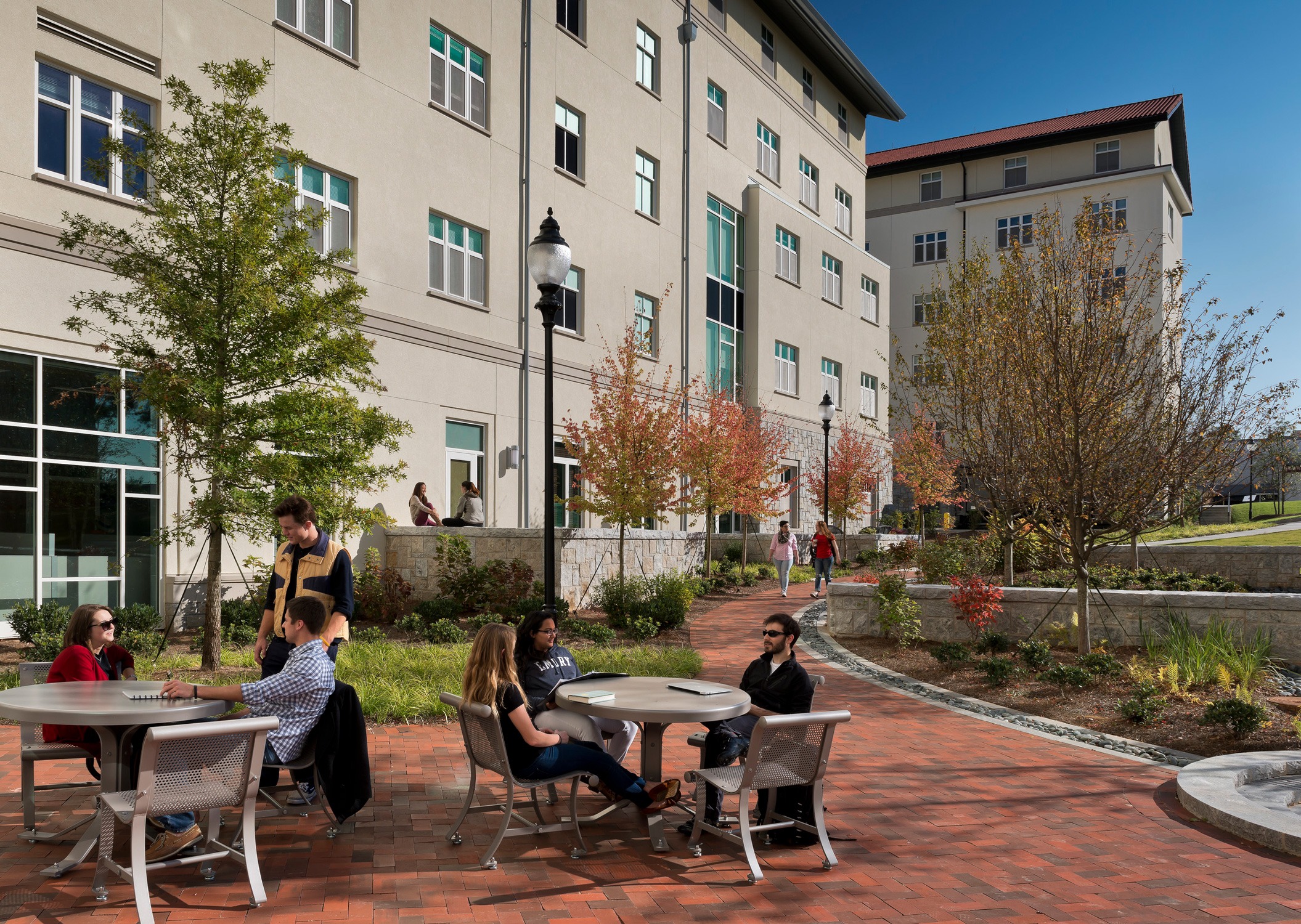 Outdoor space in the Freshman Housing Village at Emory University