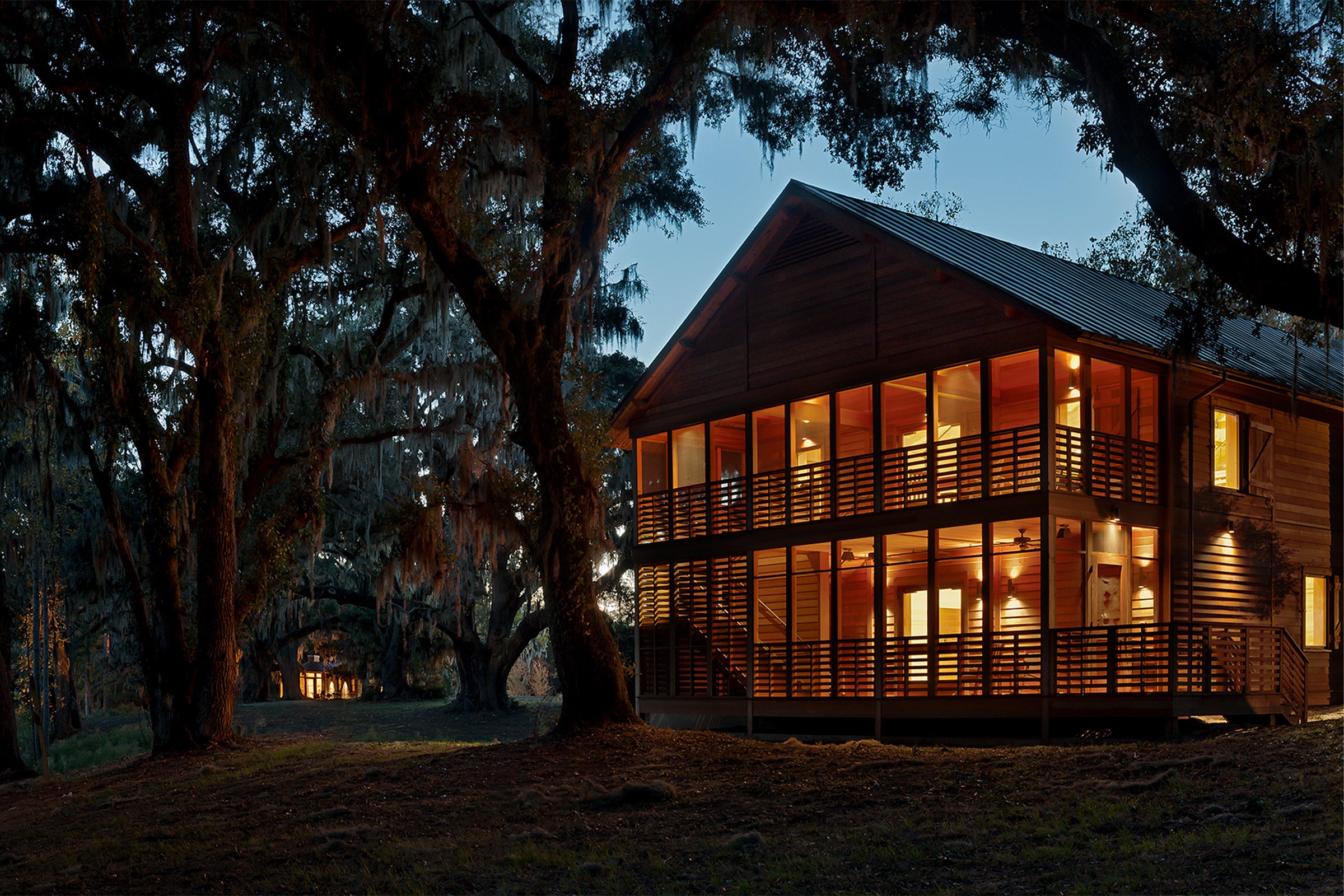 Land-side view of Stono Barn at College of Charleston