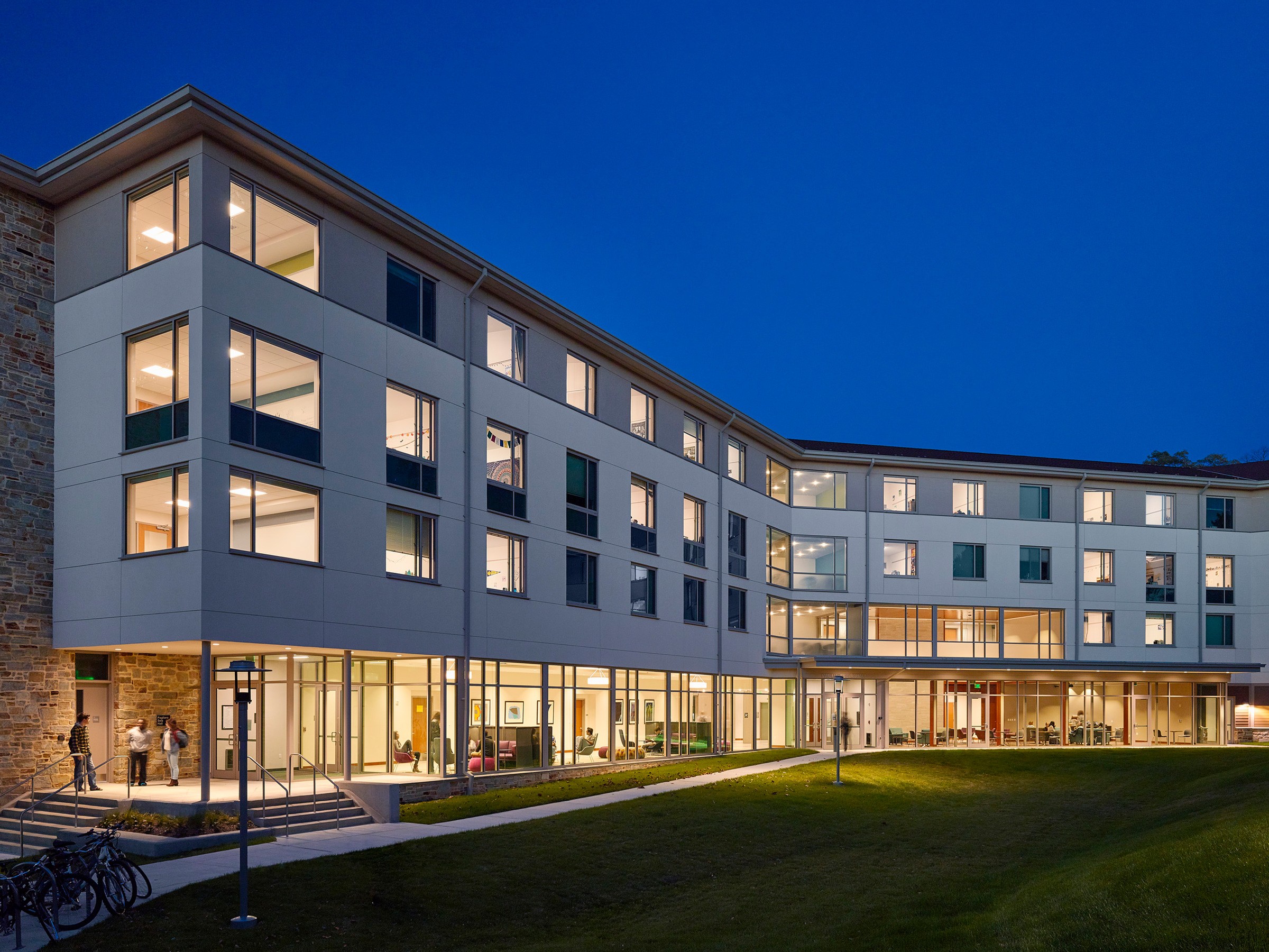 Exterior view of Pagliaro Selz Hall, part of the First-Year Village at Goucher College