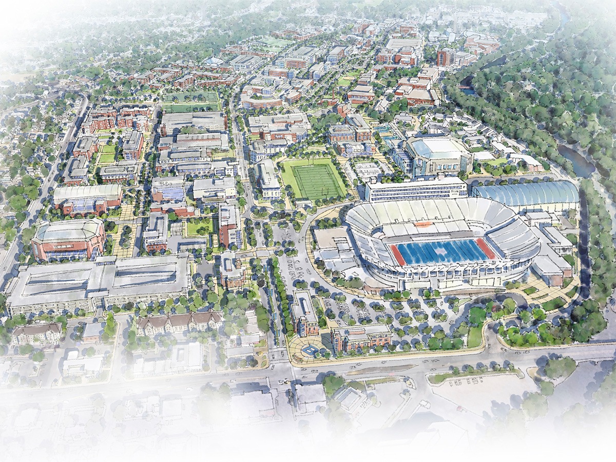 Illustrative rendered plan for Boise State University’s Campus Master Plan