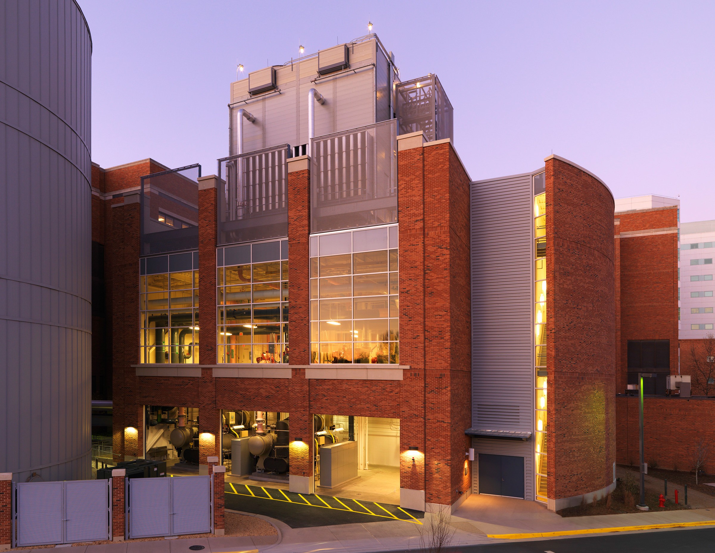 An exterior view of the South Elevation of the UVA Chiller Plant