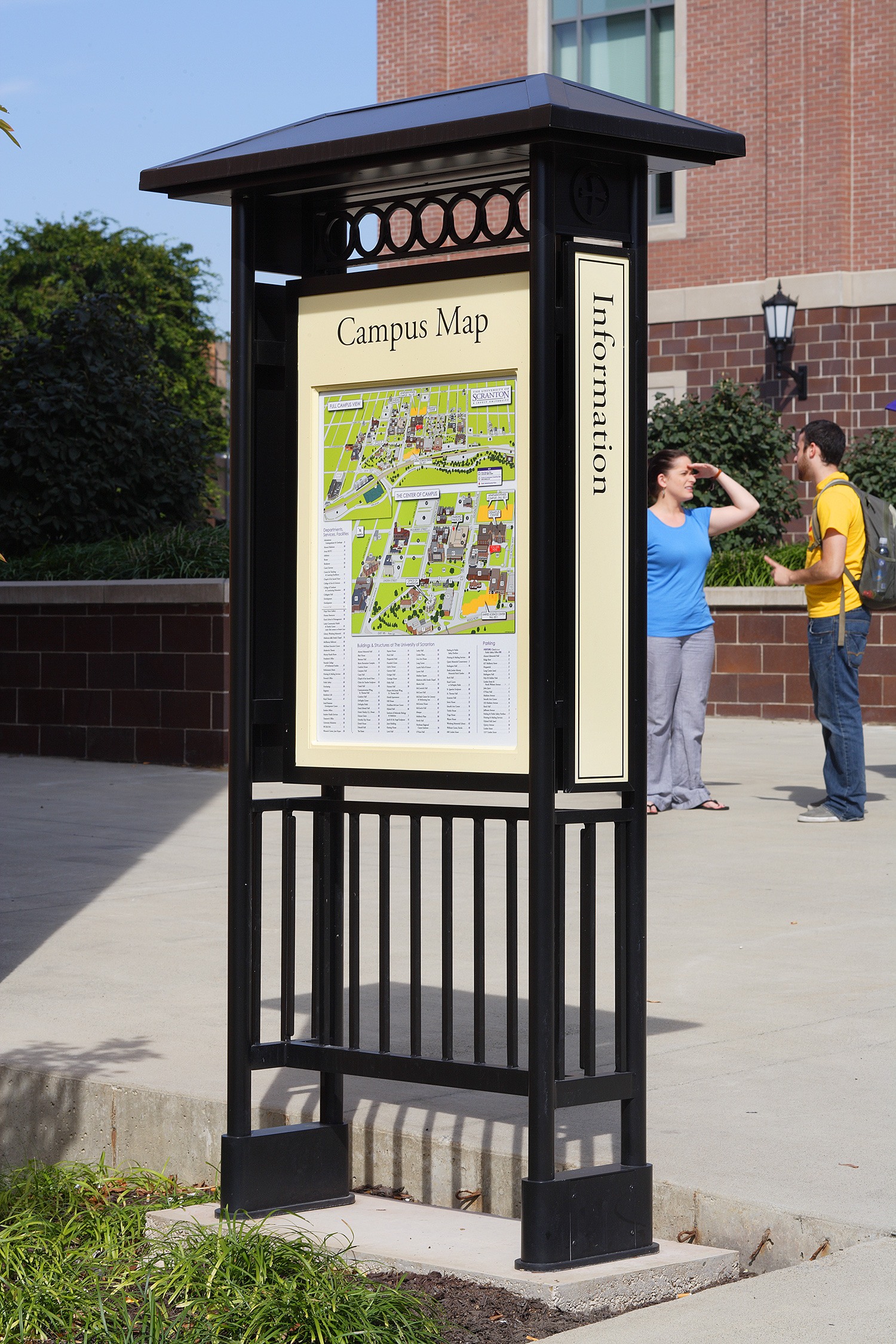University of Scranton Landscape, Signage, and Wayfinding Directional Sign.