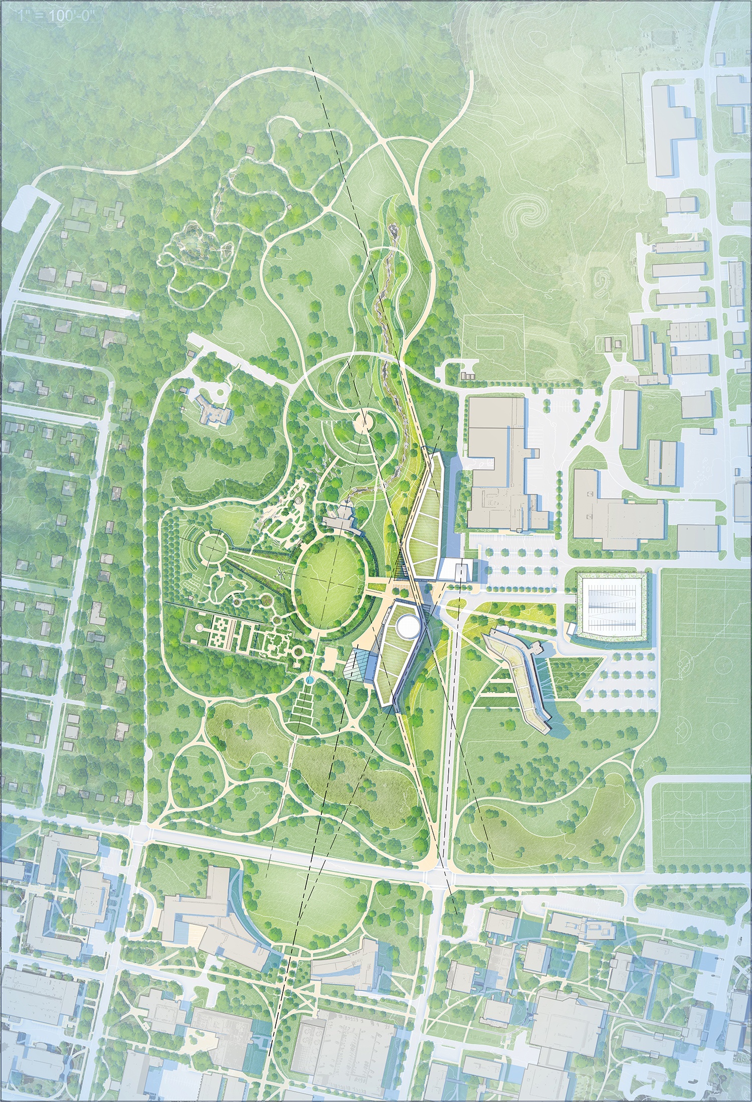 Illustrative concept plan for the Pennsylvania State University Arboretum Cultural District