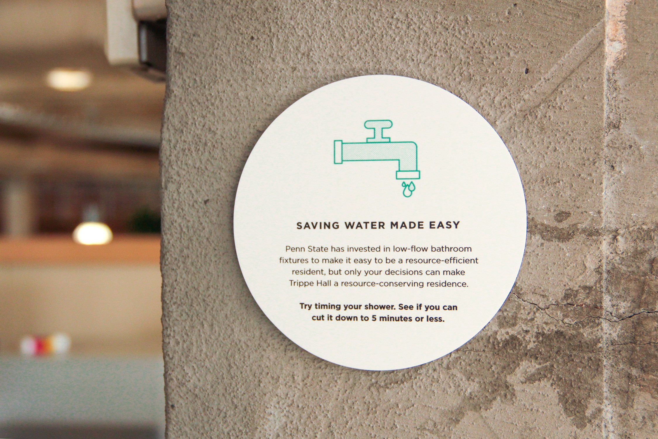 The LEED Silver building features 25 distinctive signs highlighting the various sustainable features....