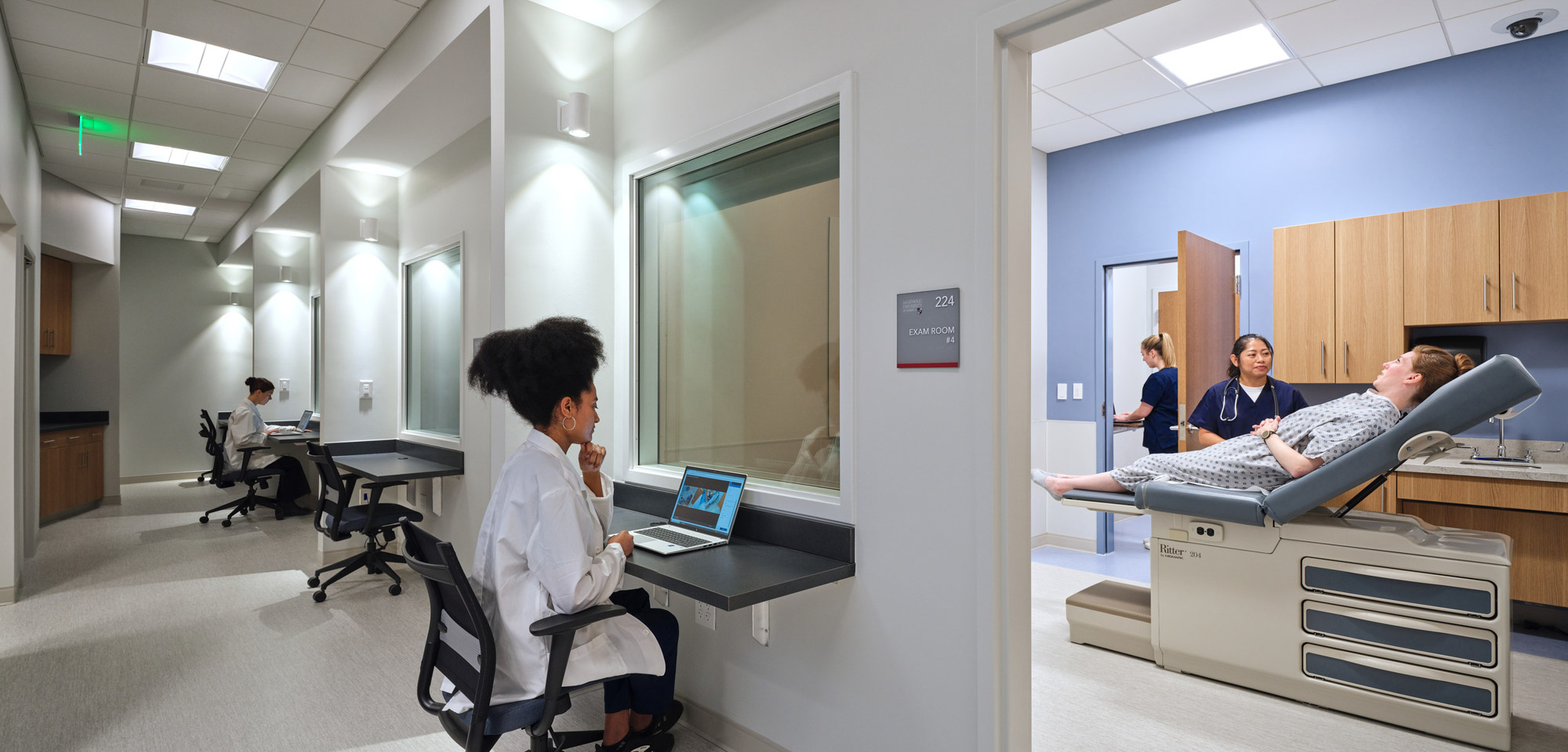 An observation area within The Catholic University of America Conway School of Nursing