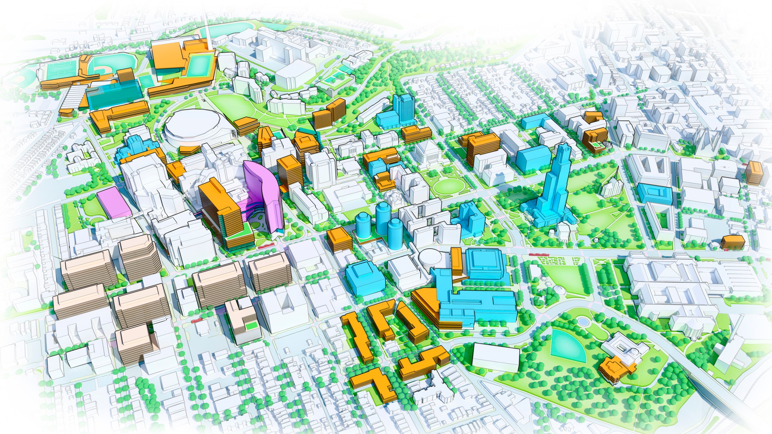 University of Pittsburgh Campus Master Plan 3D Rendered View