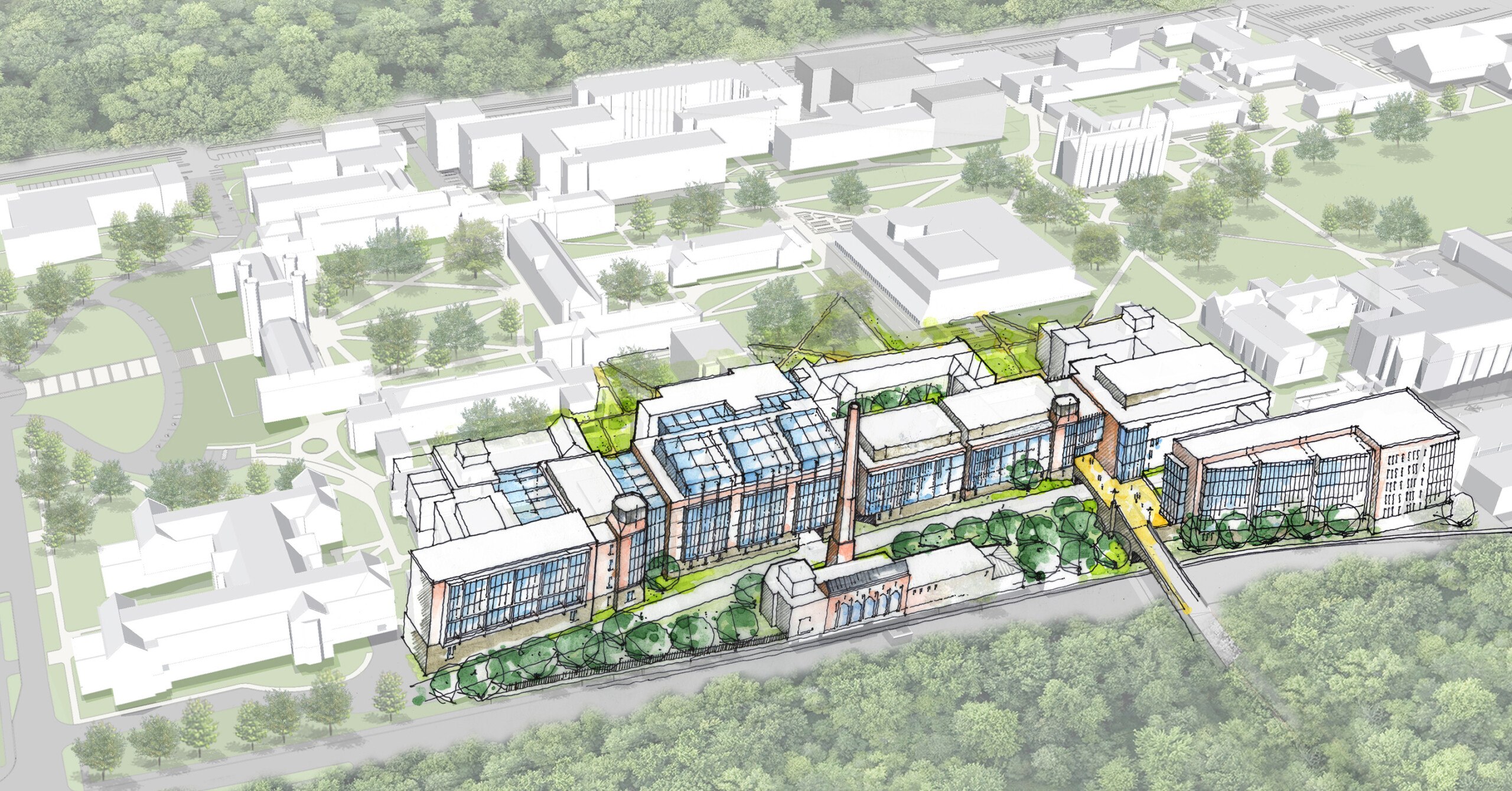 Washington University in St. Louis’s Integrated Science Initiative massing diagram