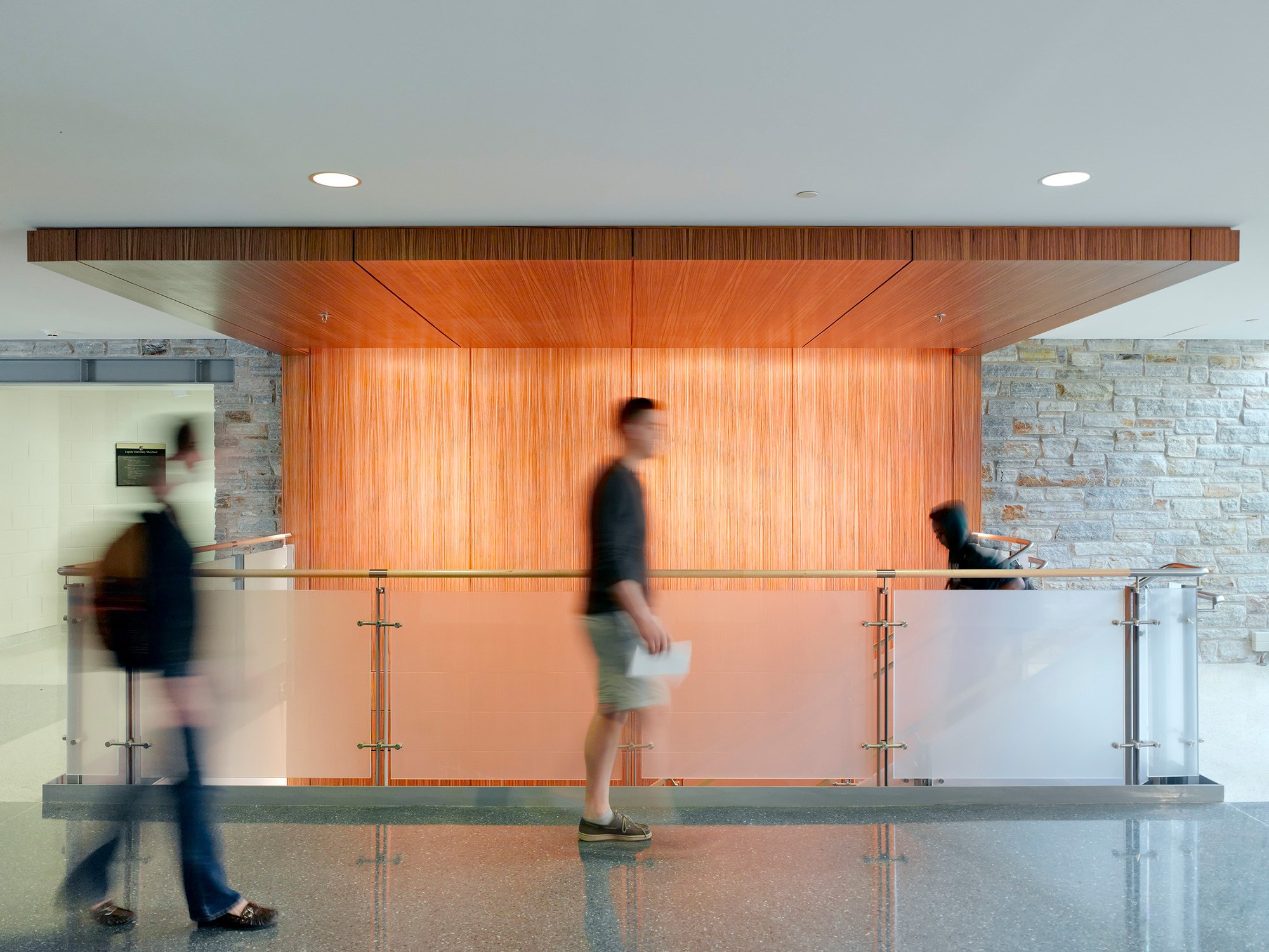 The monumental stair in the academic science building.