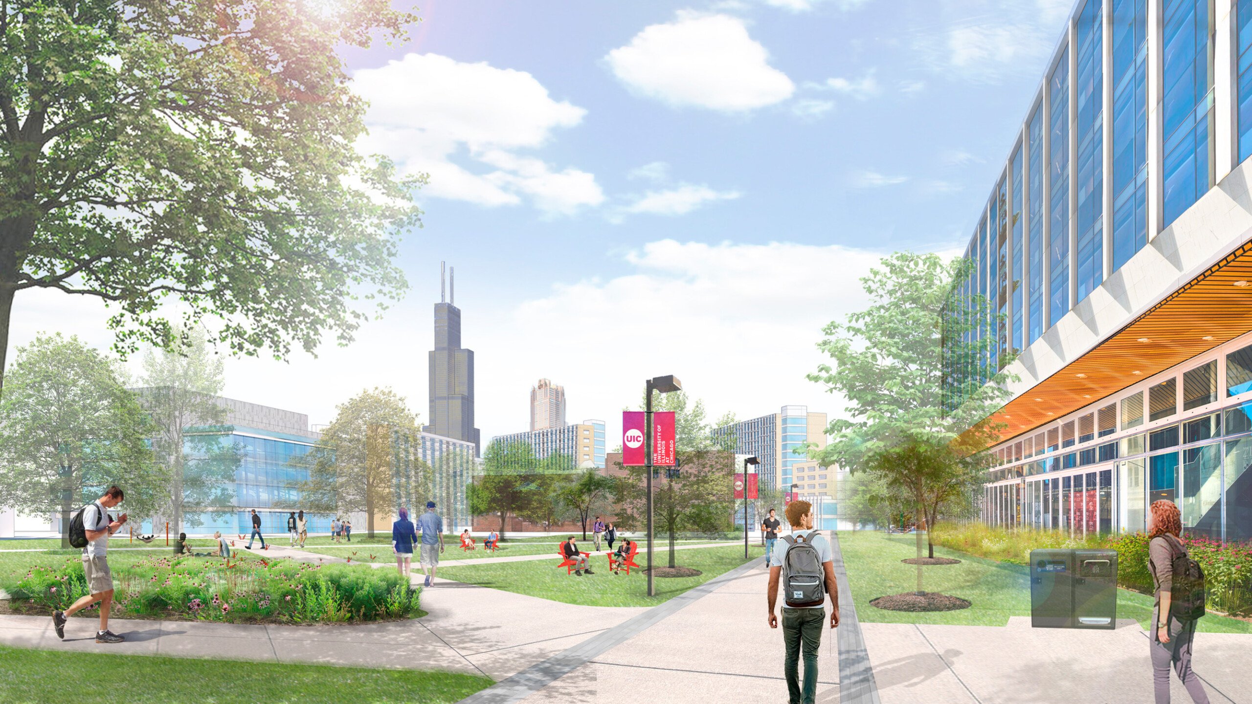 University of Illinois at Chicago Campus Master Plan Update Illustrative Rendering of the North...