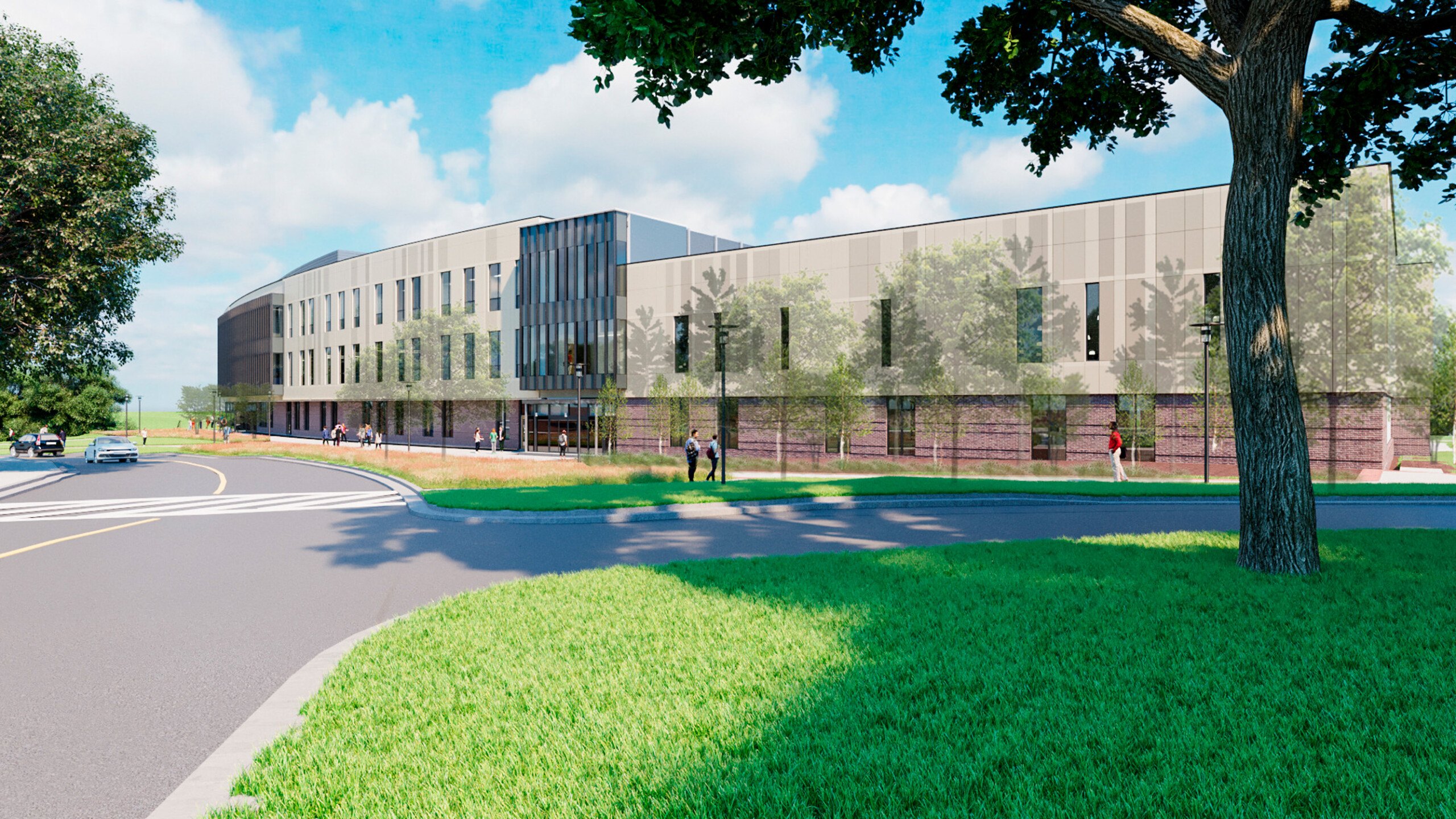 Conceptual Rendering of the athletics entrance at the Mathematics and Athletics Complex at Howard...