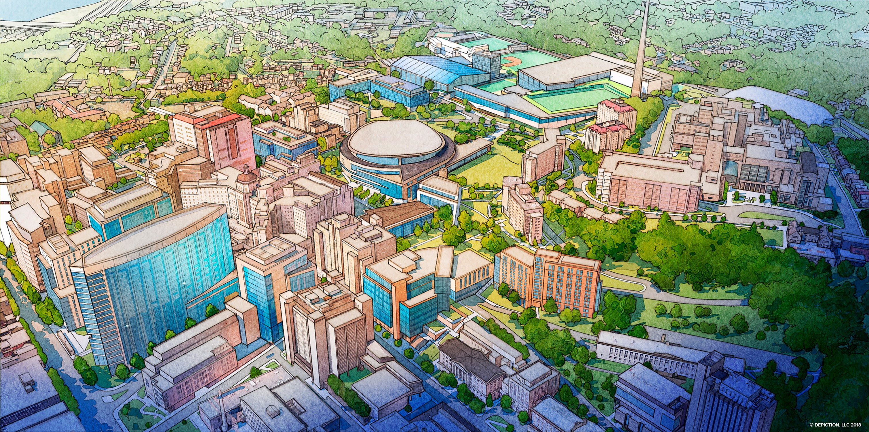 University of Pittsburgh Campus Master Plan Illustrative Rendering of Proposed Campus View Looking...