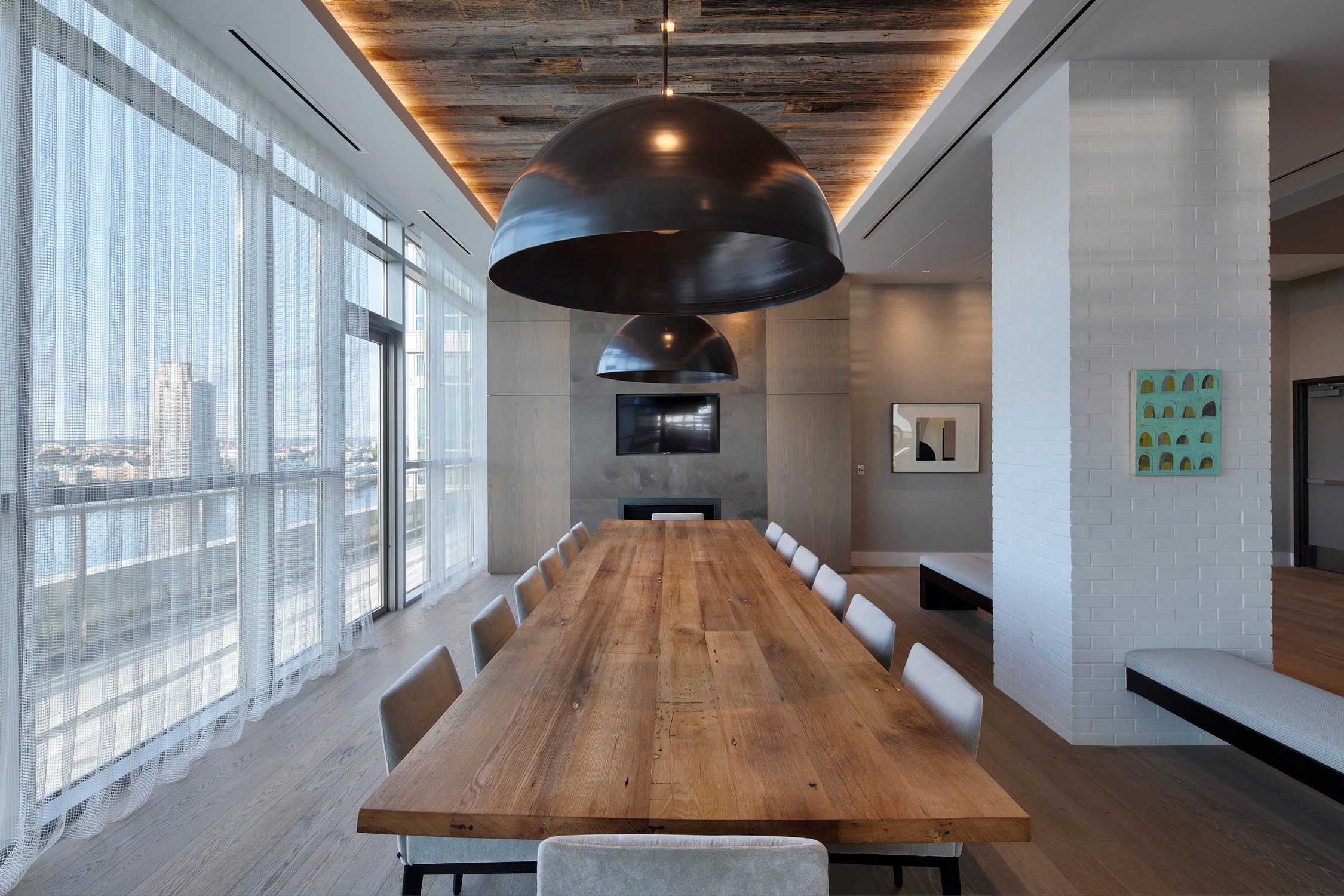 Luxury interior finishes of modern apartment building