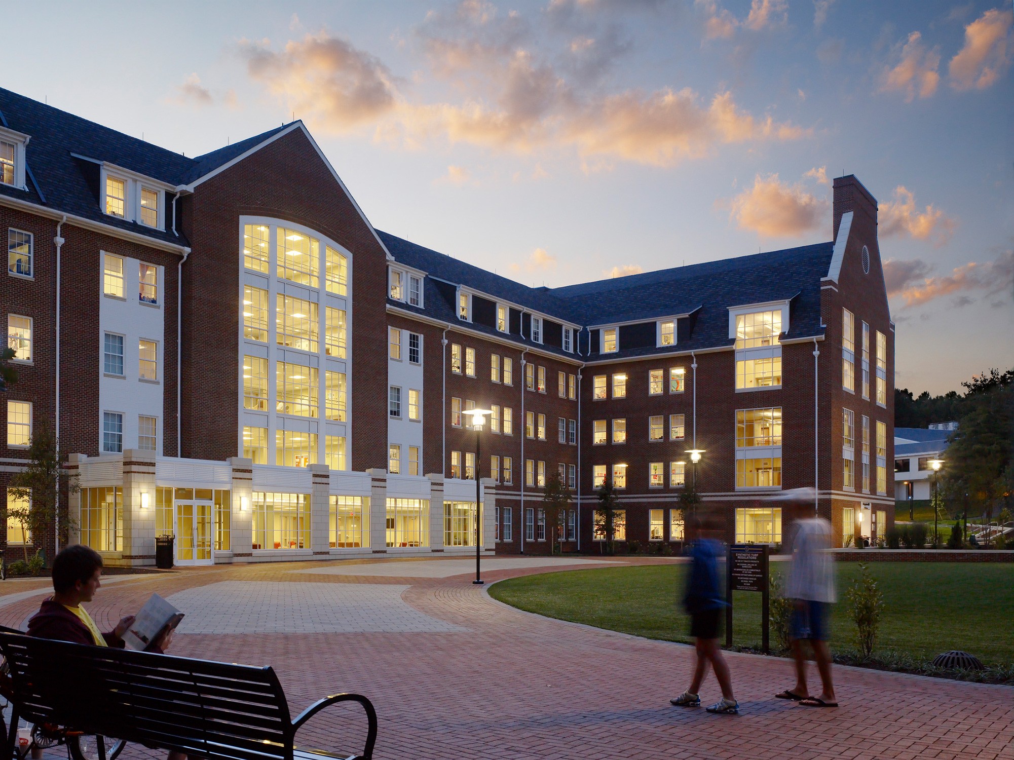University of Delaware Laird Campus Housing Exterior View at Dusk