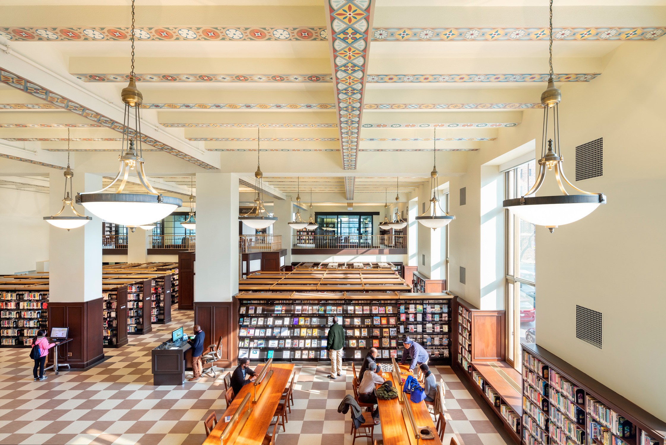 Restored reading room in the Enoch Pratt Free Library Central Library