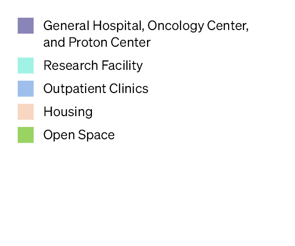 Legend for Xi'an Hospital Master Plan at China Northwest International Medical Center