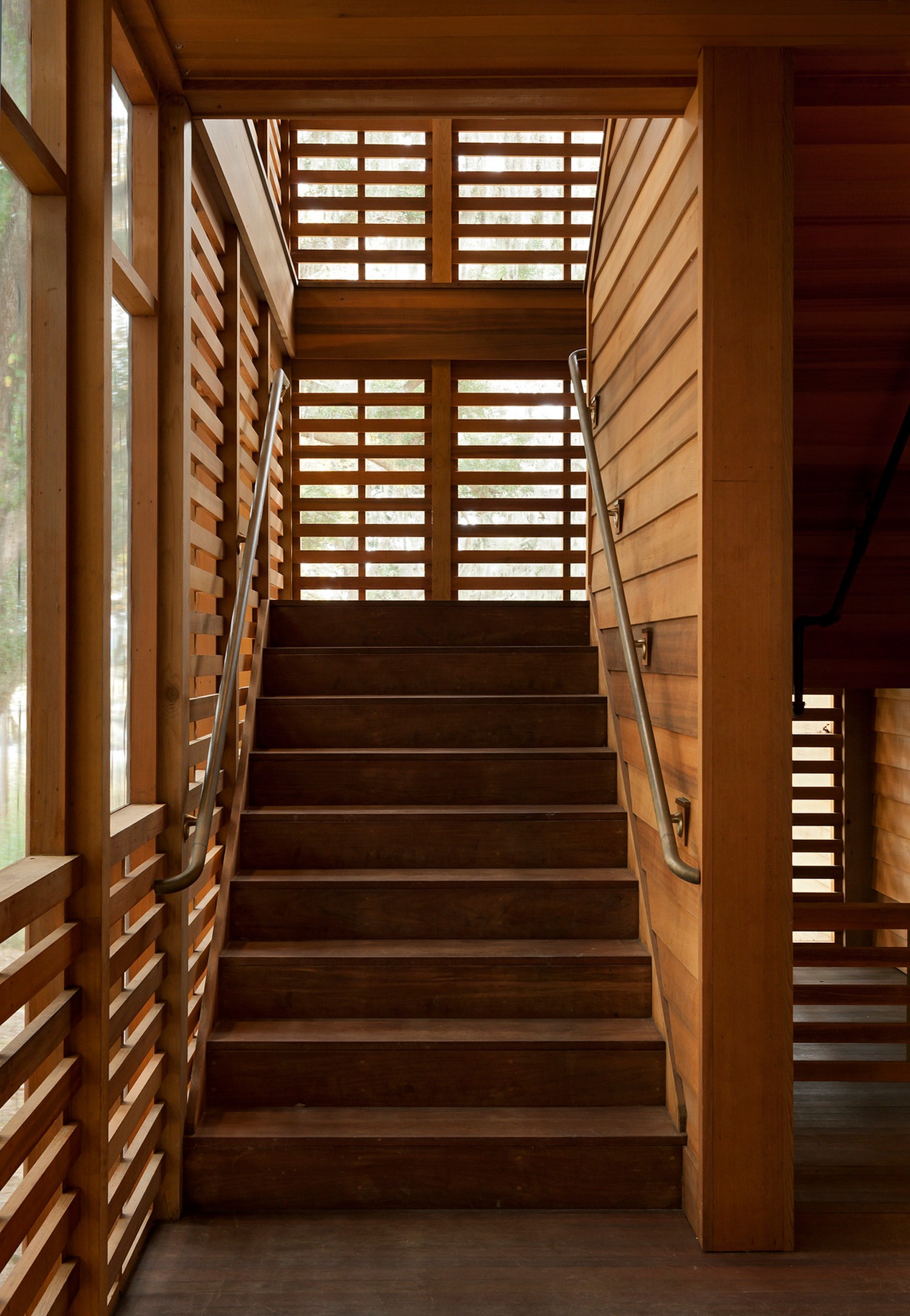 View of stairs at Stono Barn at College of Charleston