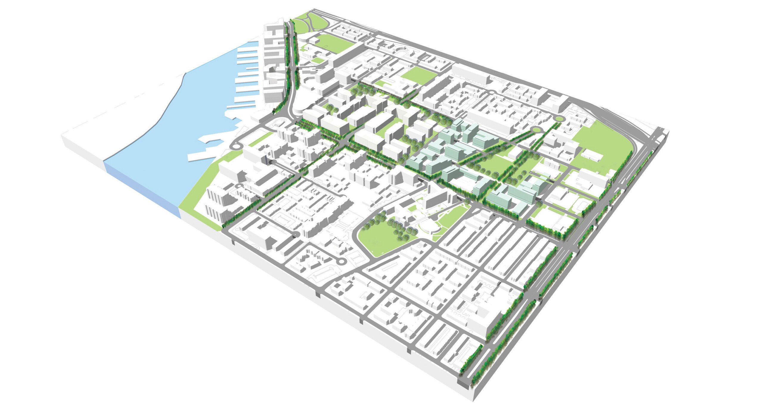 3D aerial rendering of the Southwest planning area
