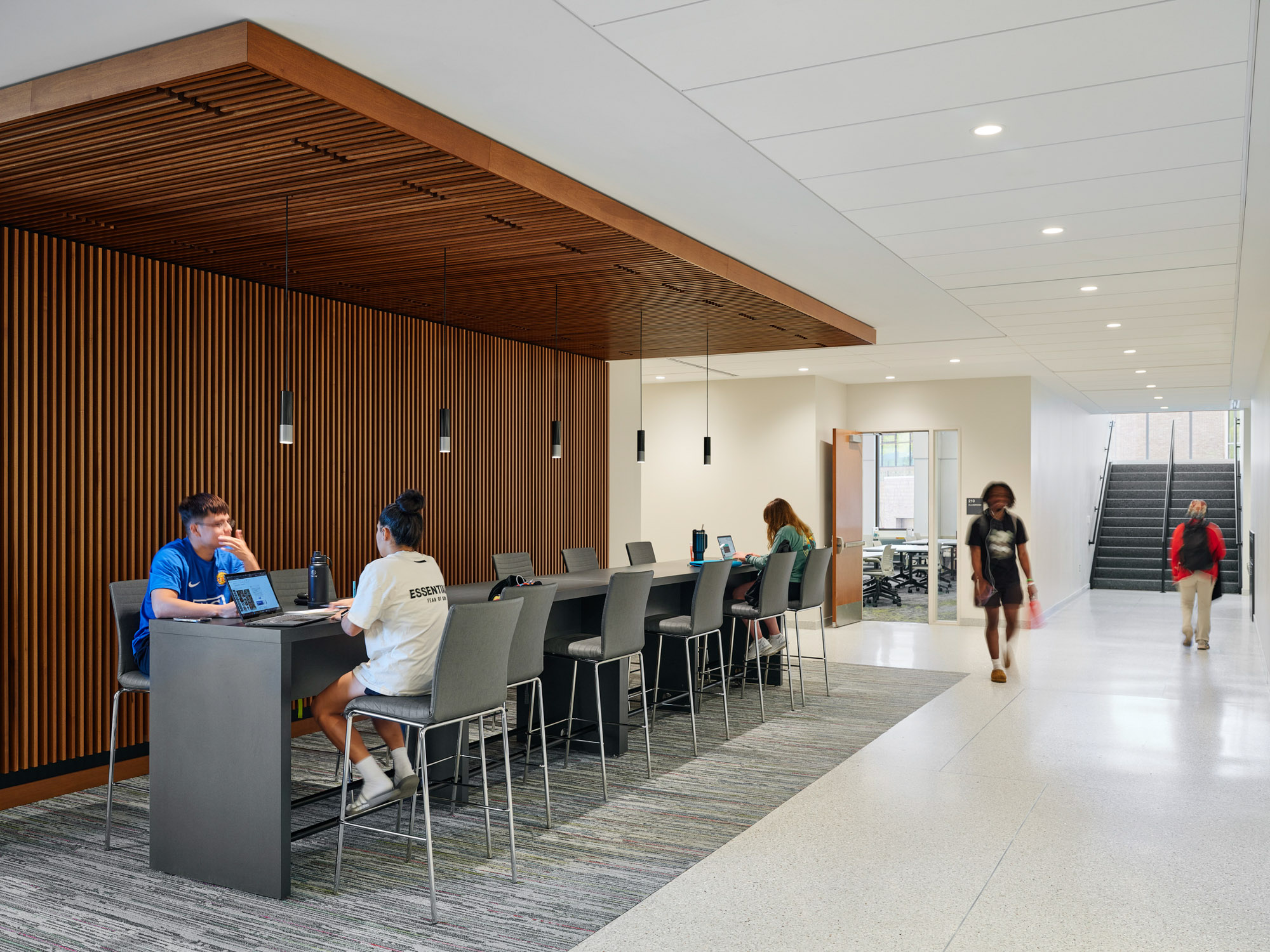 Lounge space at the Frostburg State University Education and Health Sciences Center