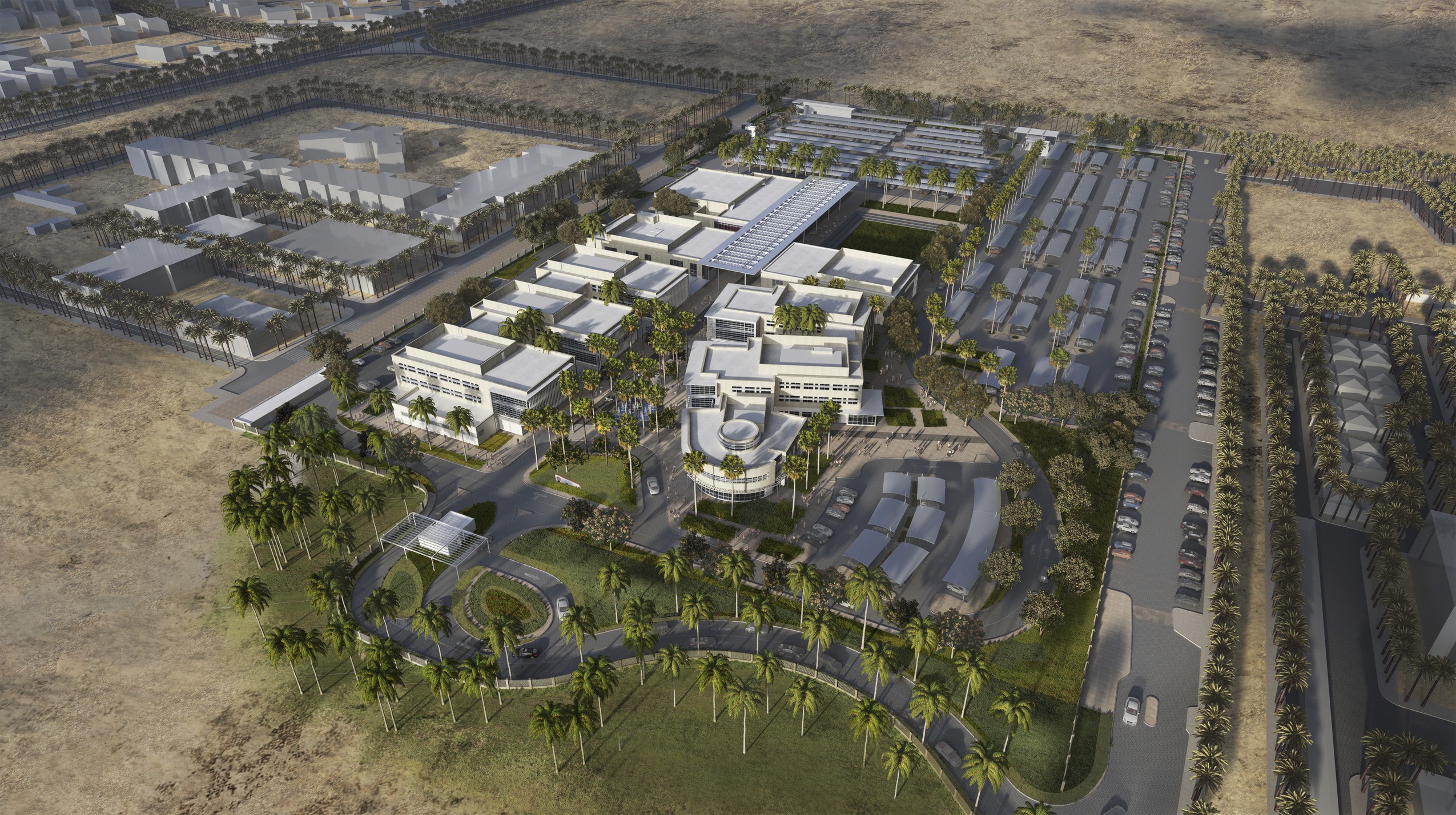 AUBH final master plan rendering axon