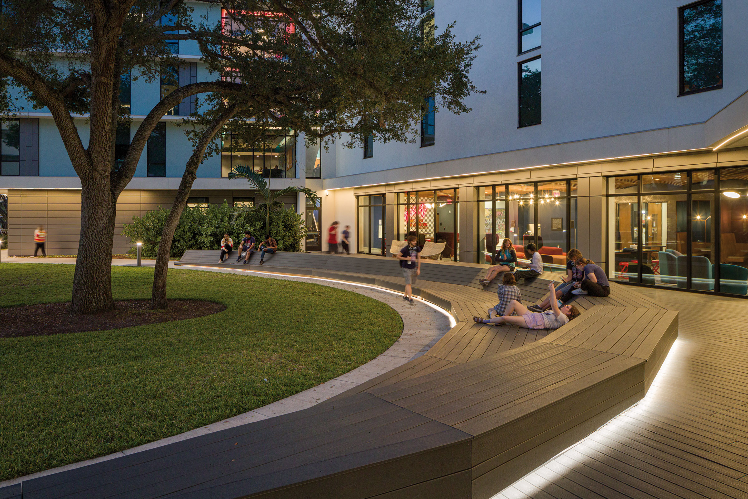 Ringling College of Art and Design Dusk Exterior Gathering Space