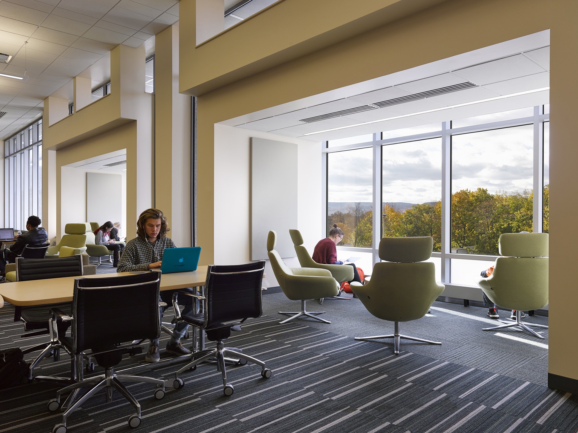 Window seating at Sojourner Truth Library at SUNY New Paltz