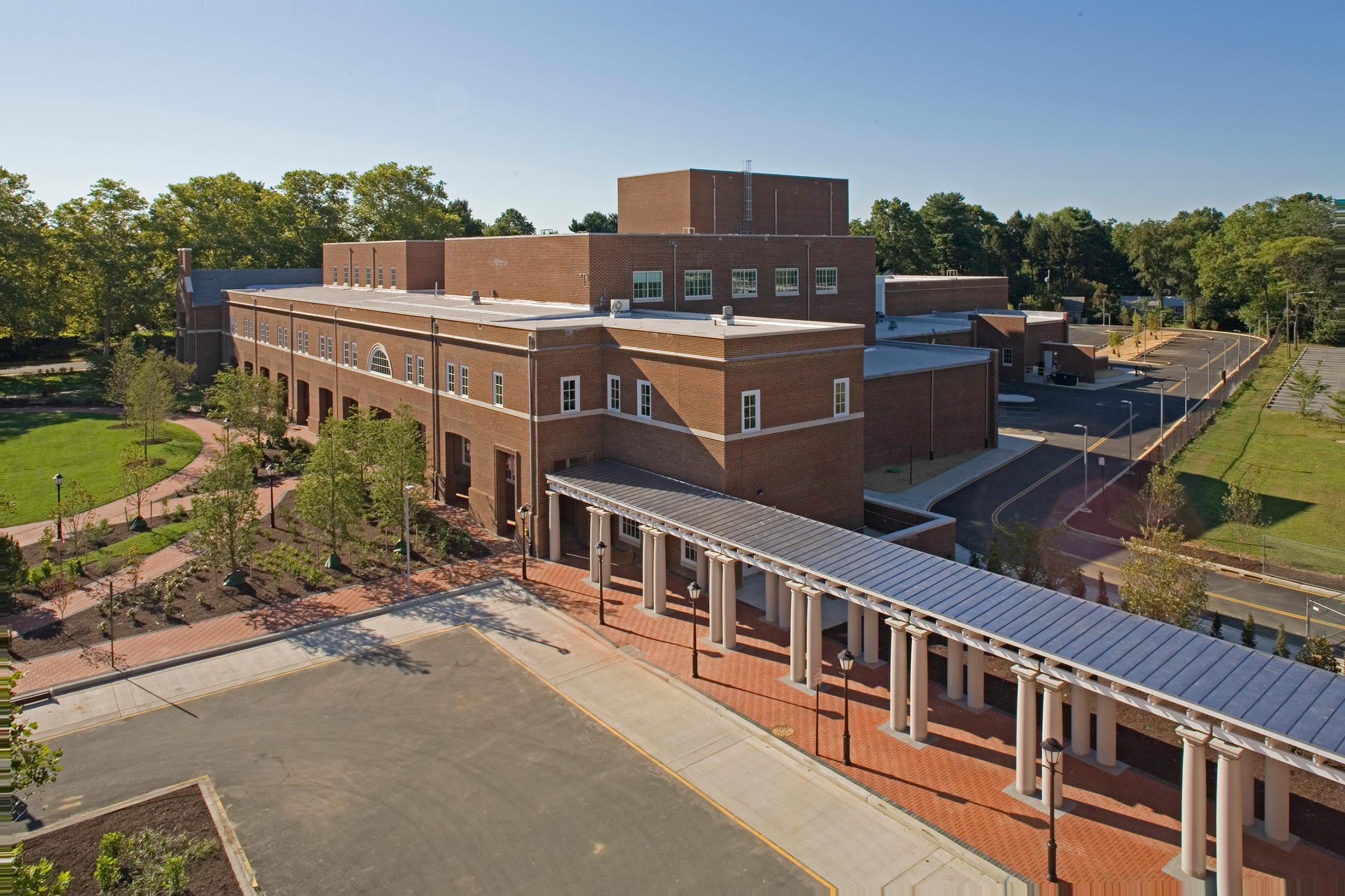 Roselle Center for the Performing Arts at University of Delaware aerial view of building, landscaping,...