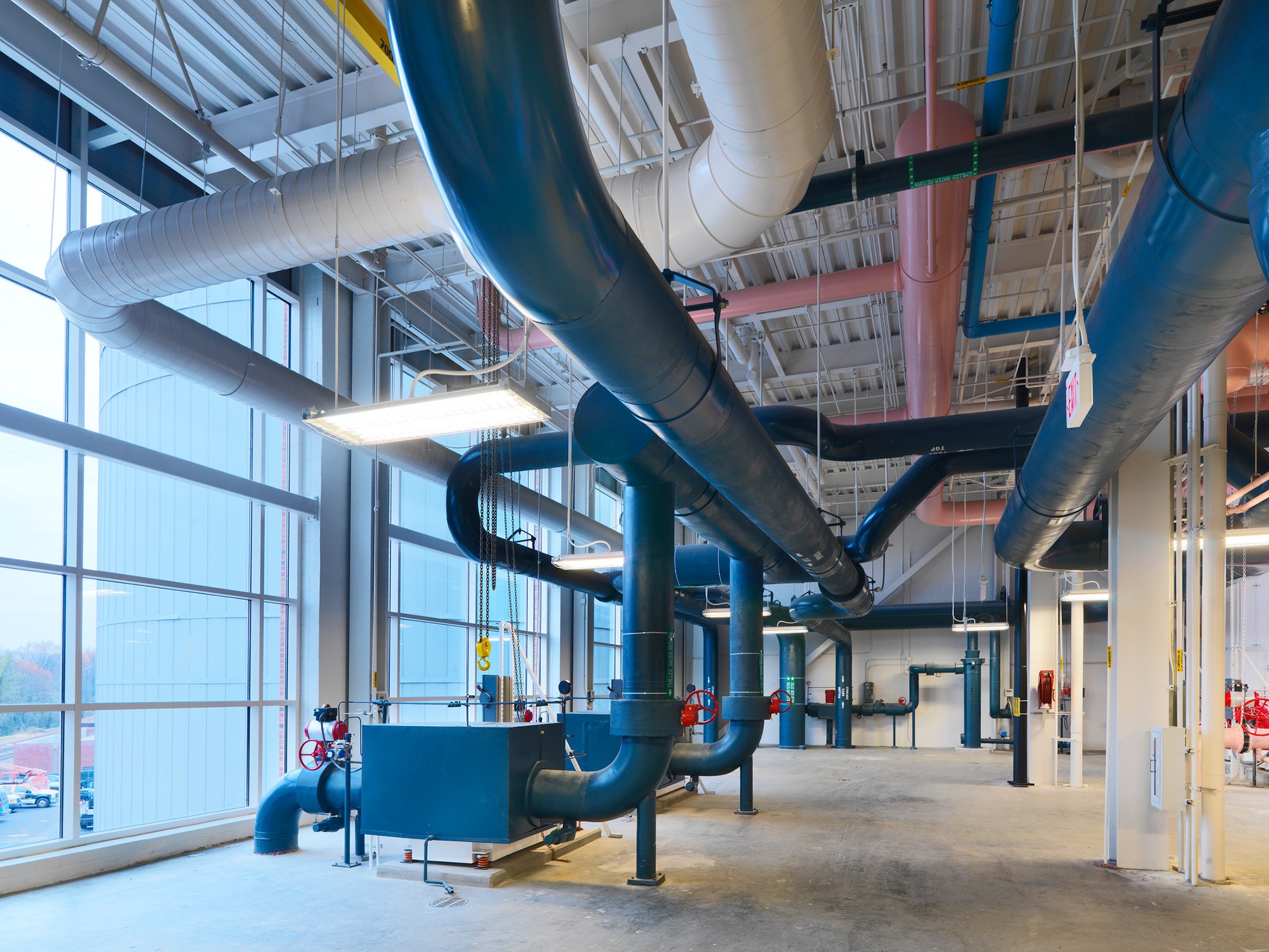 The mechanical room of the UVA Chiller Plant