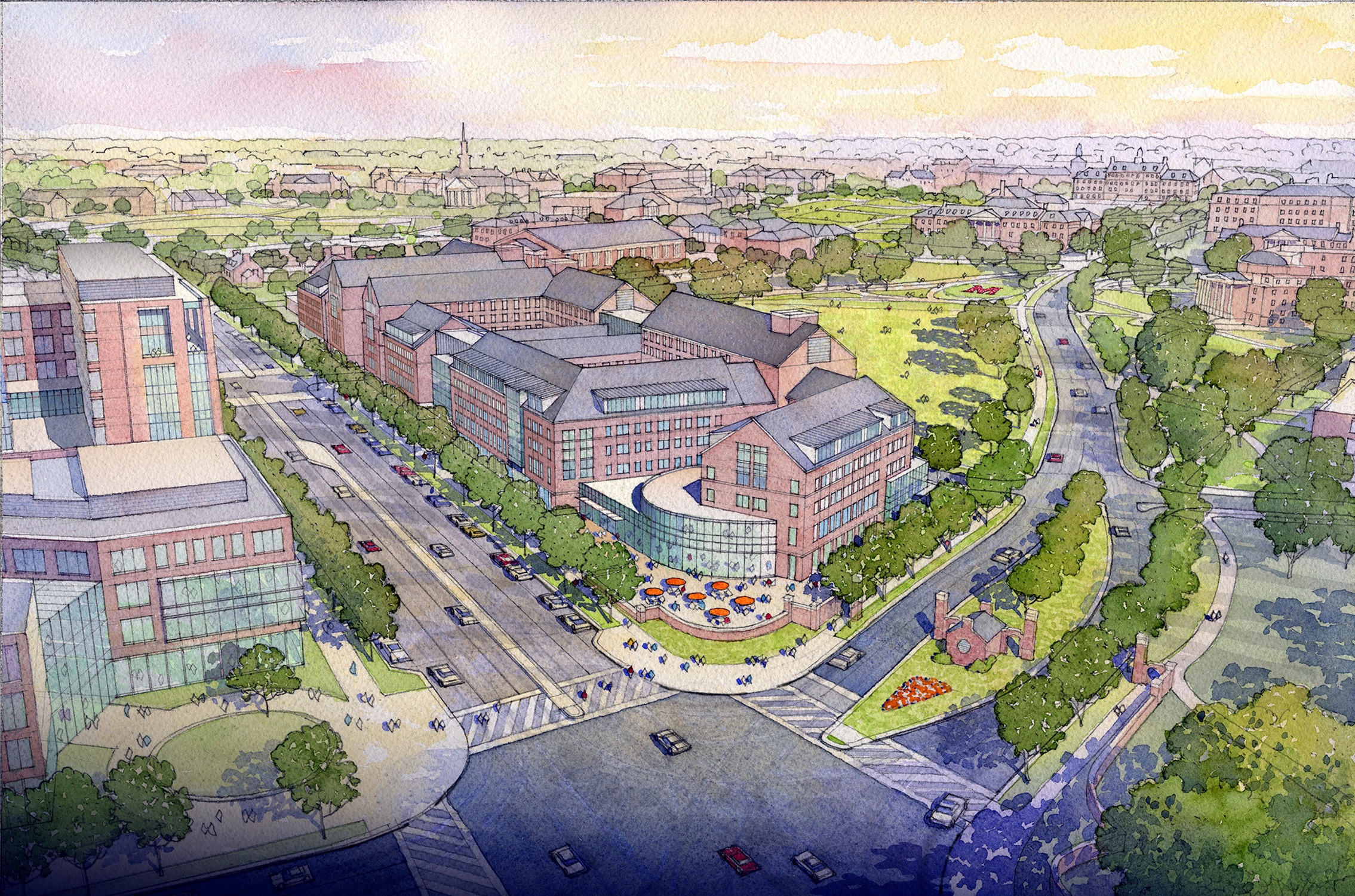 Rendering of the master plan for the University of Maryland Innovation District Master Plan.