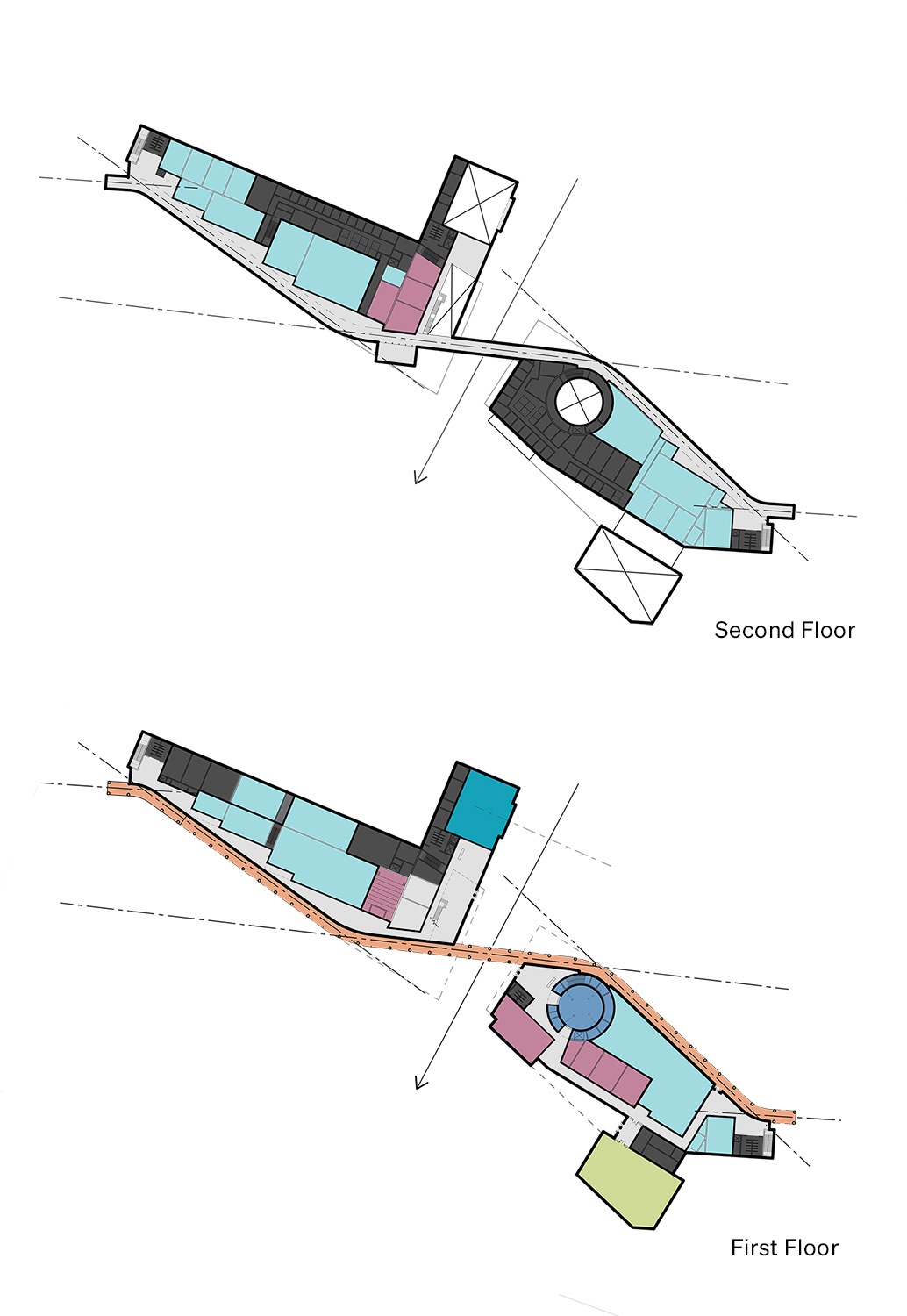 First and second floor conceptual plan for the Pennsylvania State University Arboretum Cultural...
