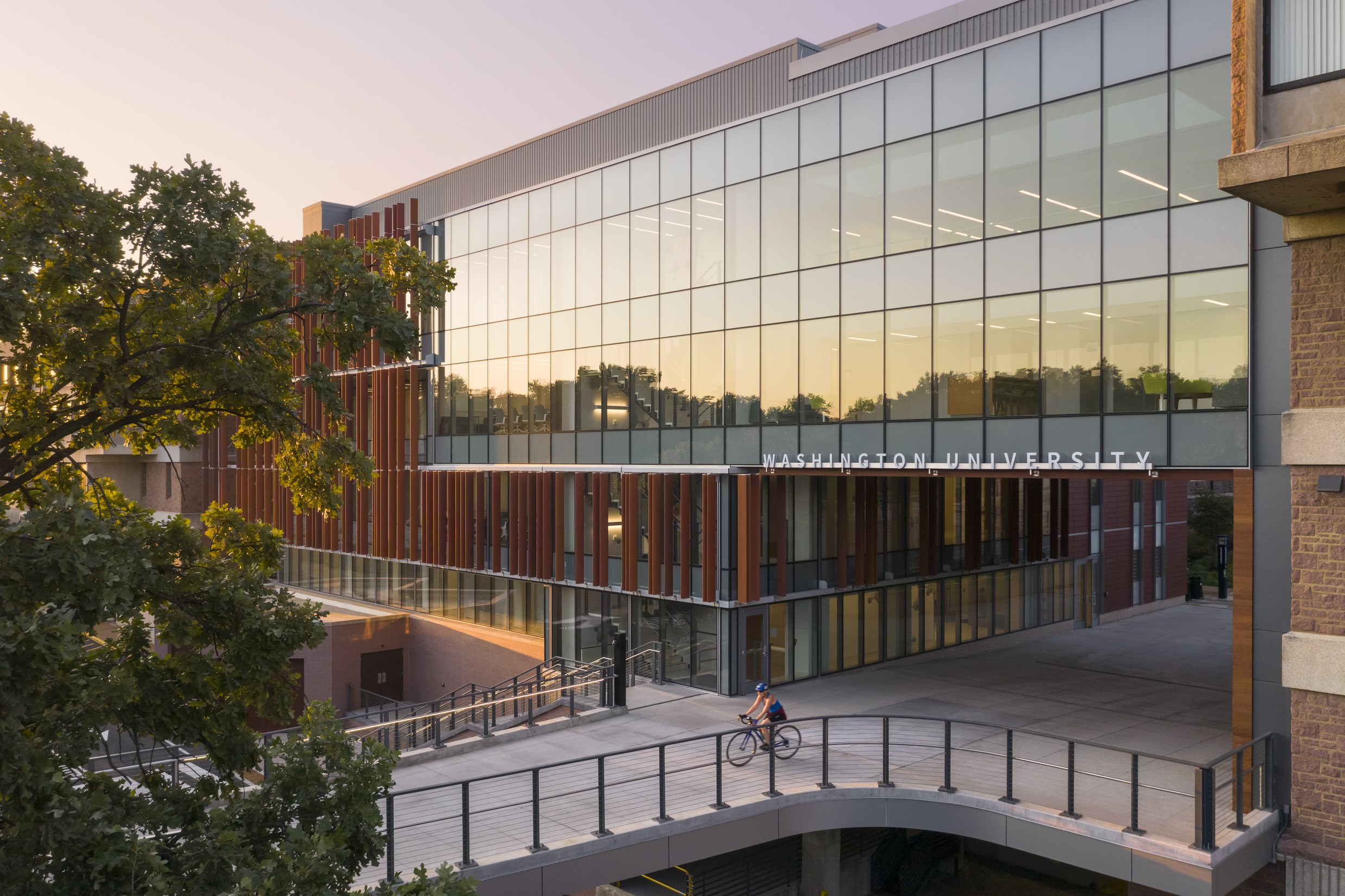 Renovated front facade of Bryan Hall at Washington University in St. Louis