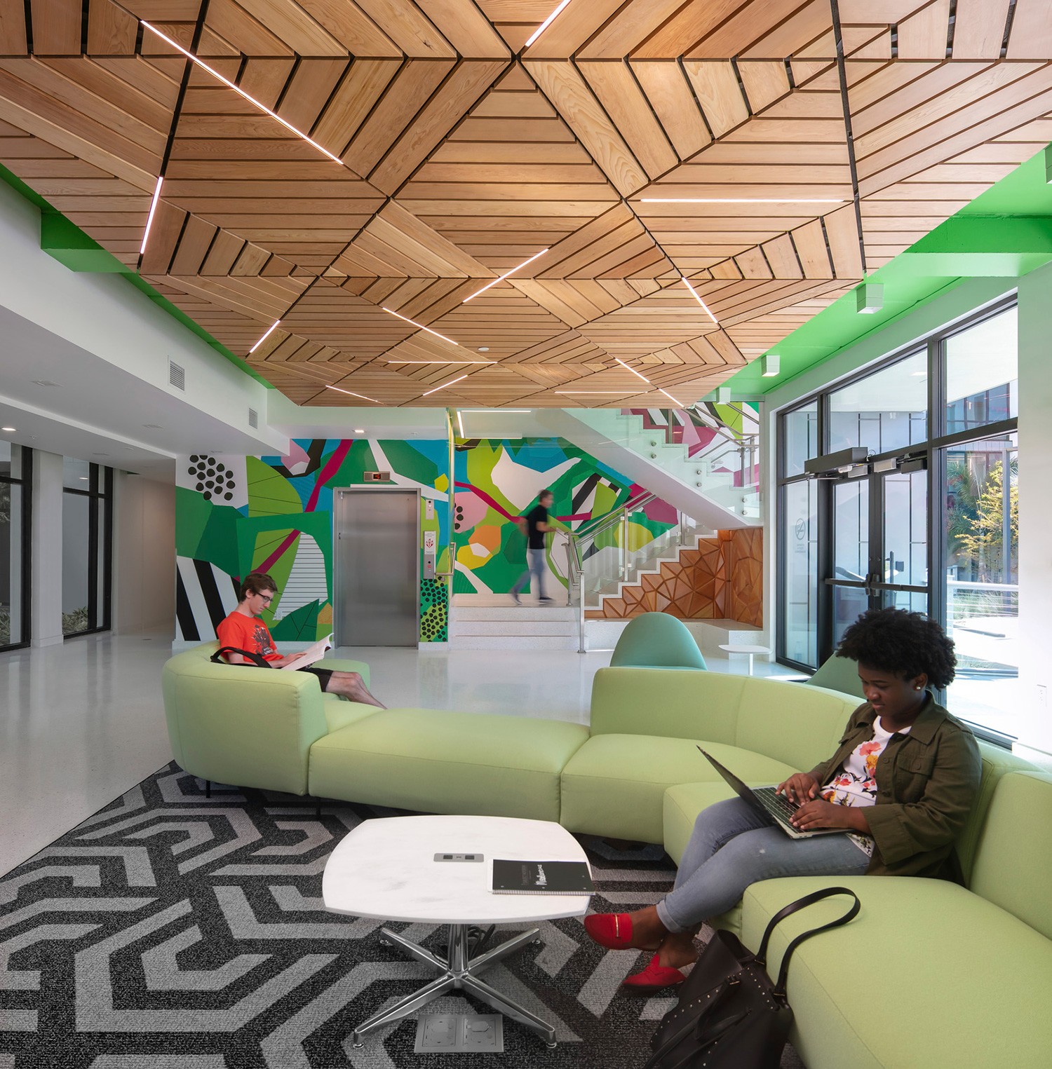 Mural by Ringling alum in Bridge Hall at Ringling College of Art and Design