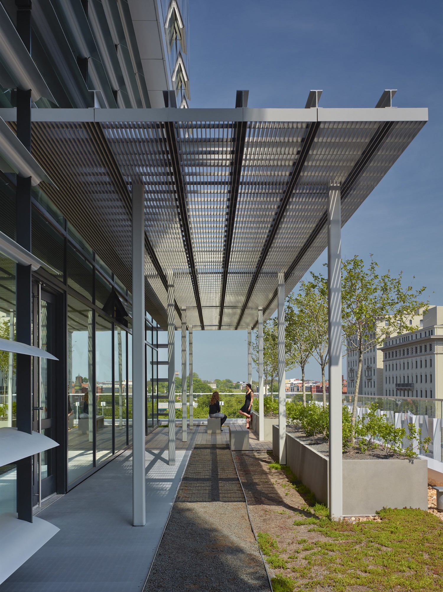 Roof terrace at the John and Frances Angelos Law Center at University of Baltimore