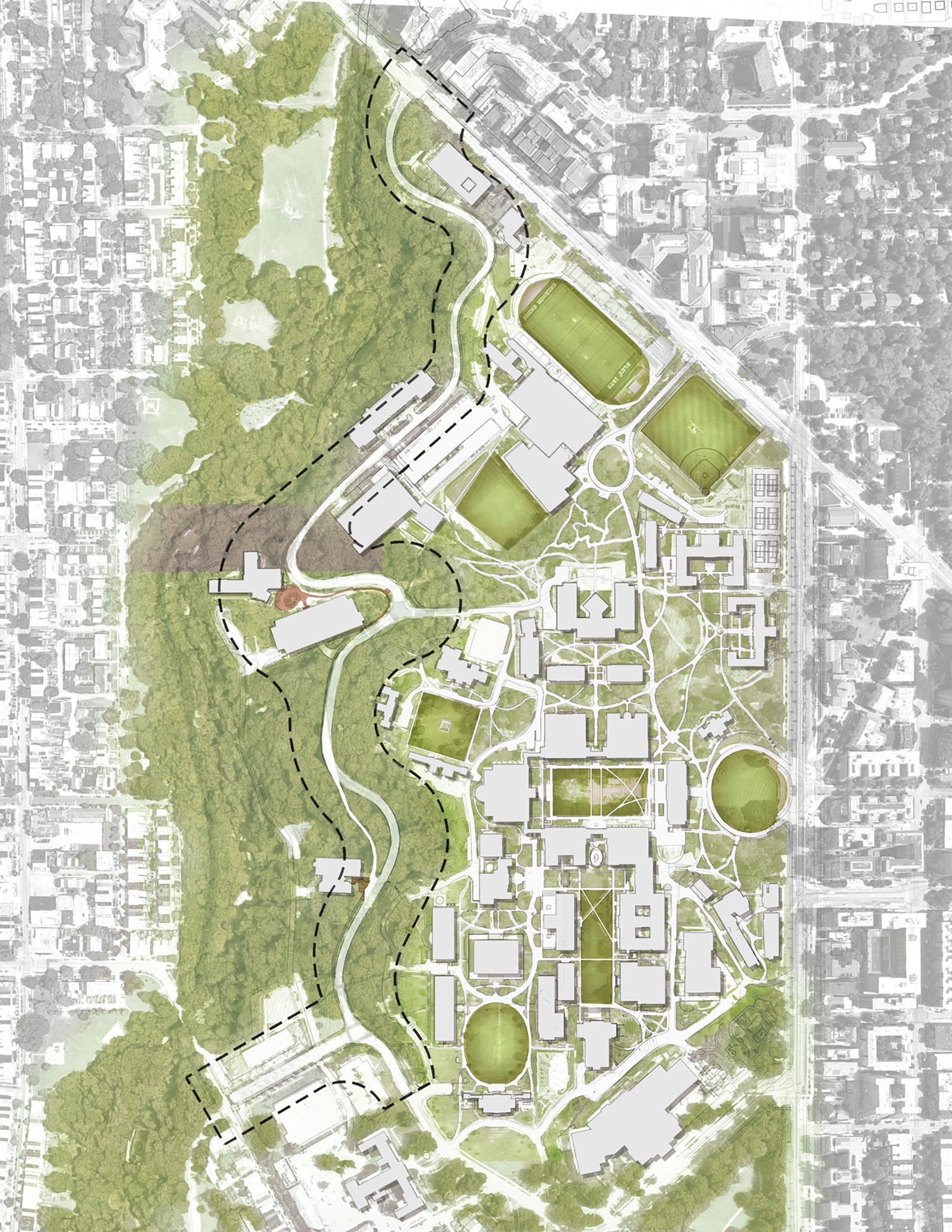 Site Plan for San Martin Drive Pedestrian Improvements at Johns Hopkins University