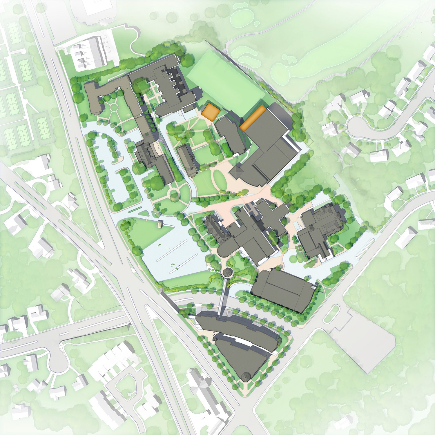 Marymount University Campus Master Plan Update Illustrative Rendering of Medium Impact Campus Development...