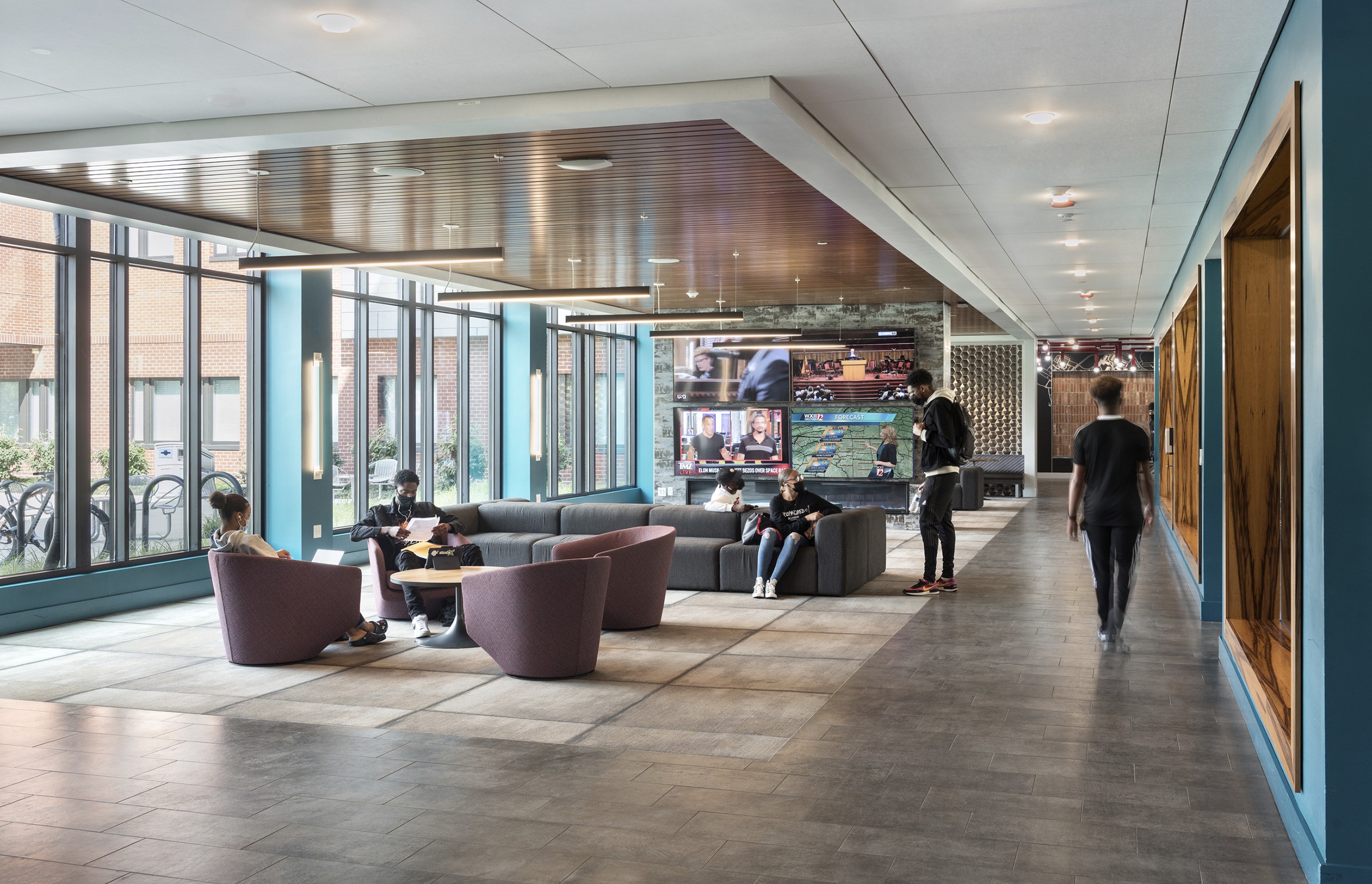 Interior gathering space at Delaware State University Tubman-Laws Hall