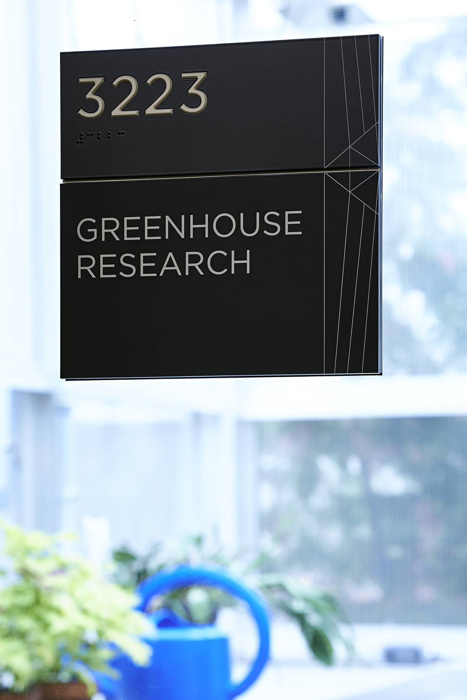 Interior signage for a department entrance for the Gustavus Adolphus College Signage and Wayfinding...