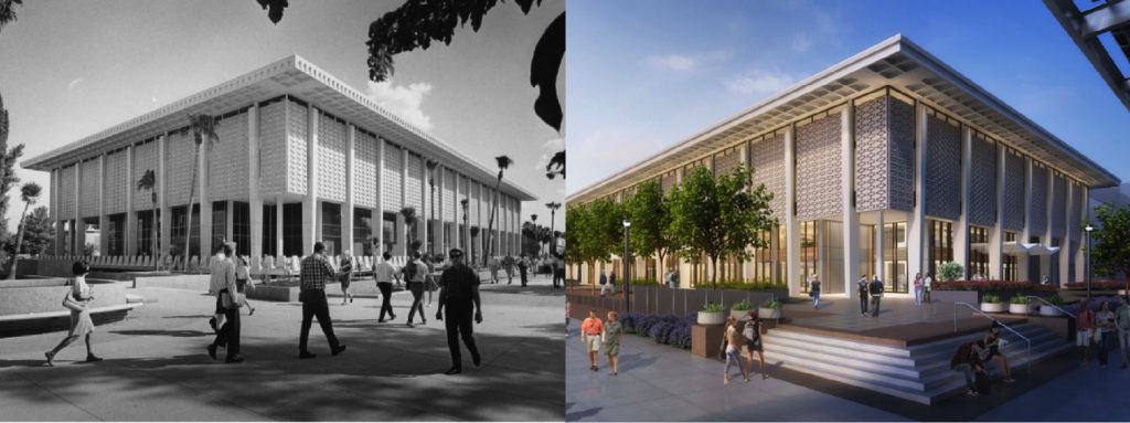 A before and after image of the Hayden Library reinvention.